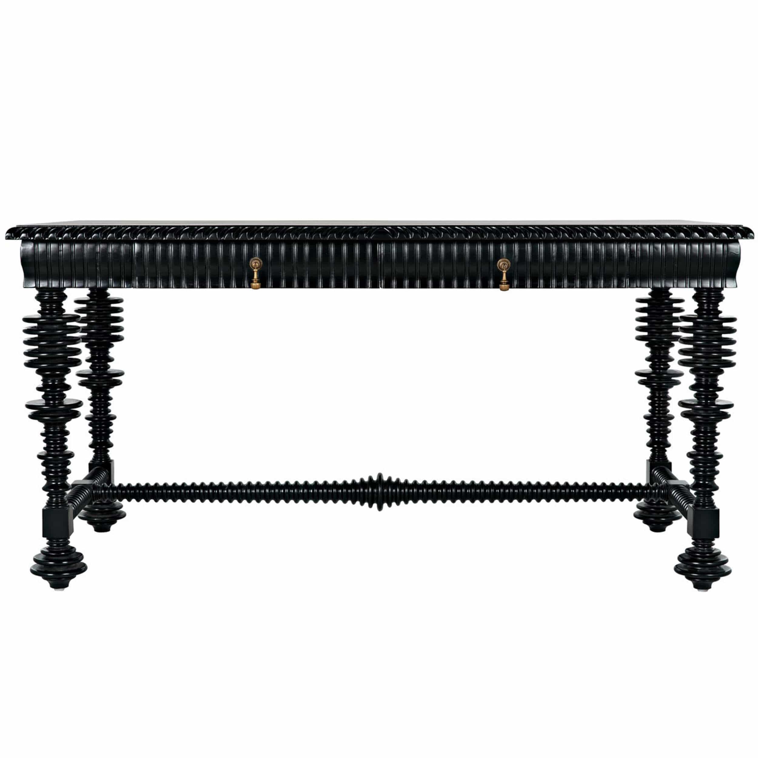 Portuguese Small Desk, Hand Rubbed Black - Image 3
