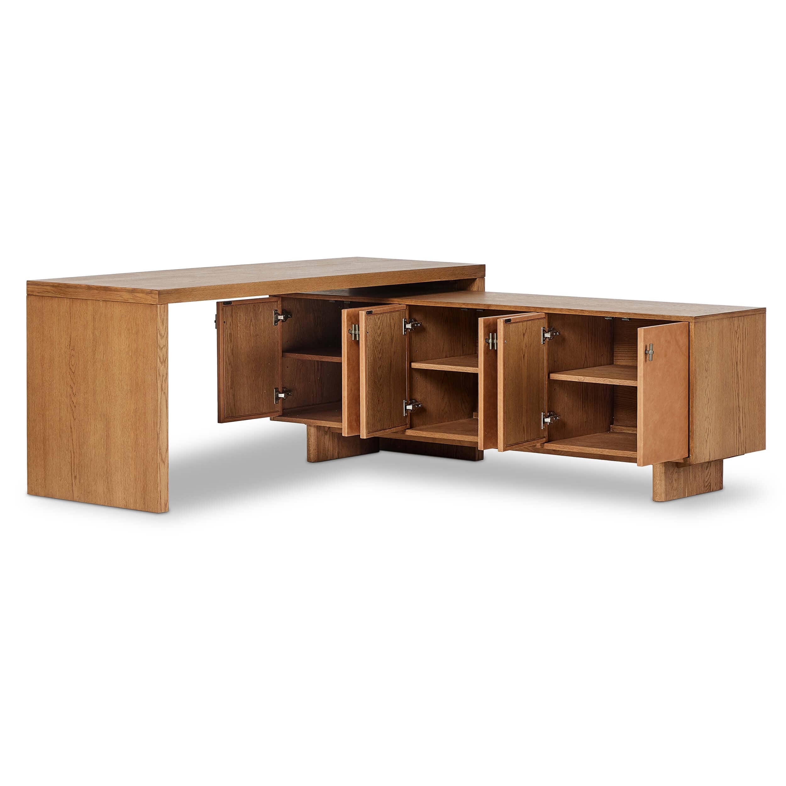 Posada L-Shaped Desk, Amber by Four Hands - Image 4