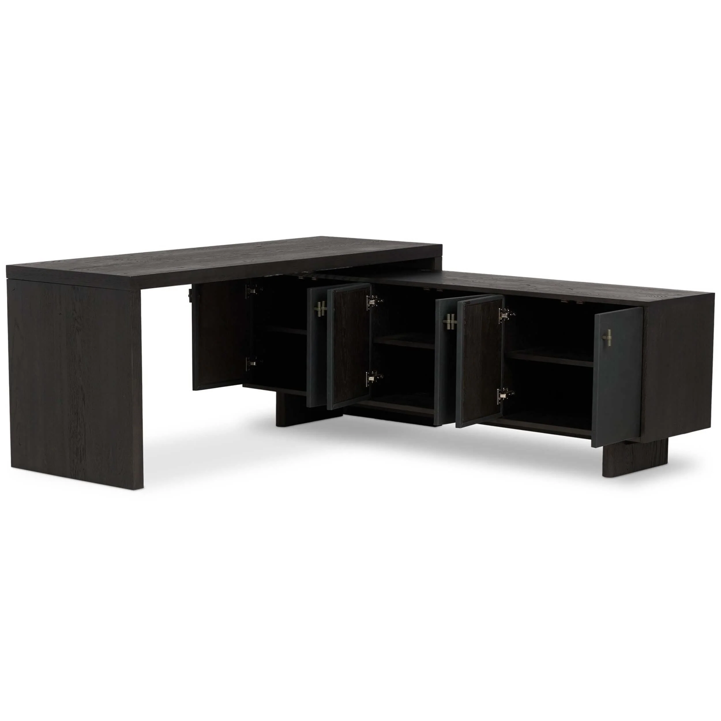 Posada L-Shaped Desk, Black by Four Hands - Image 2