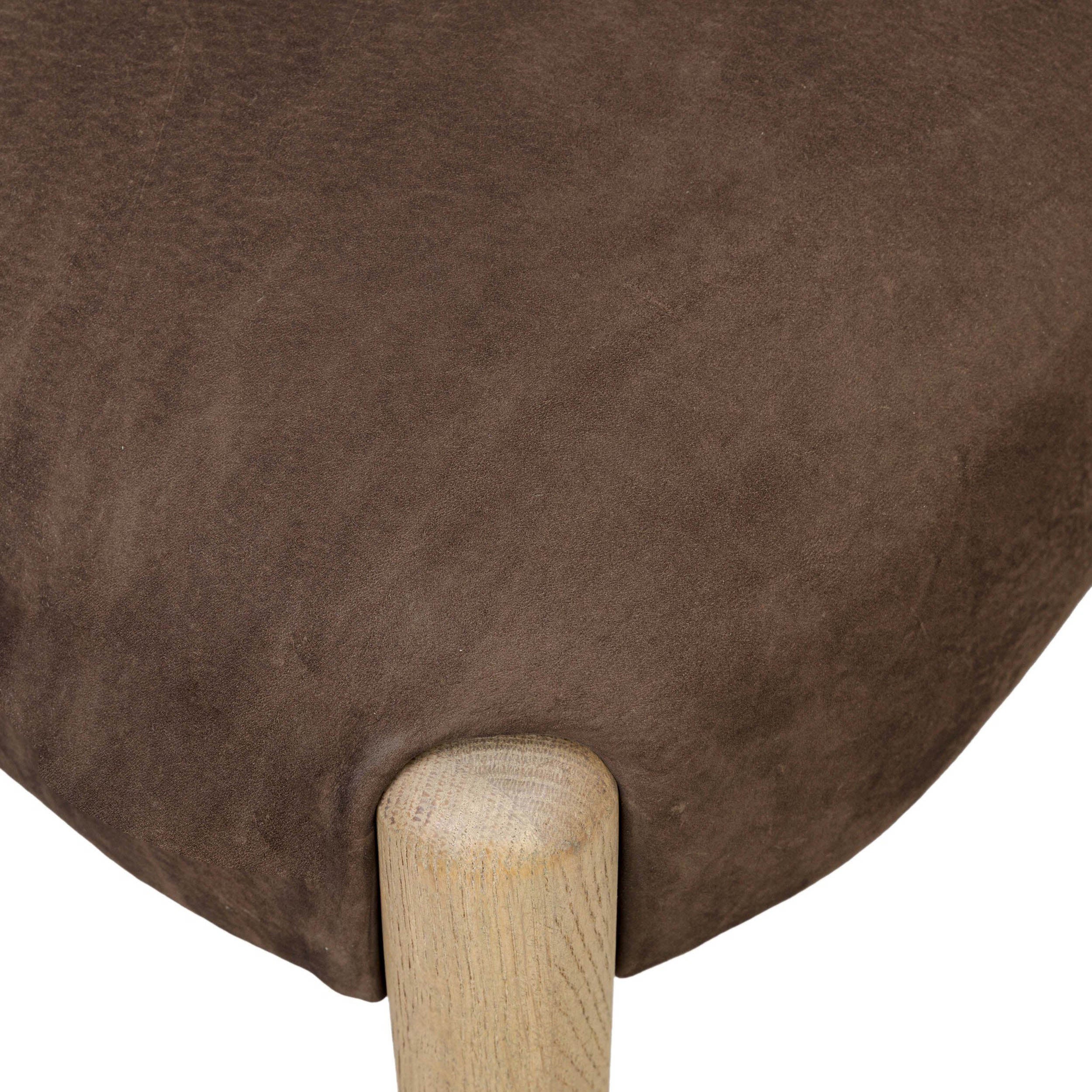 Prentiss Leather Dining Chair, Nubuck Cigar, Set of 2 by Four Hands - Image 6