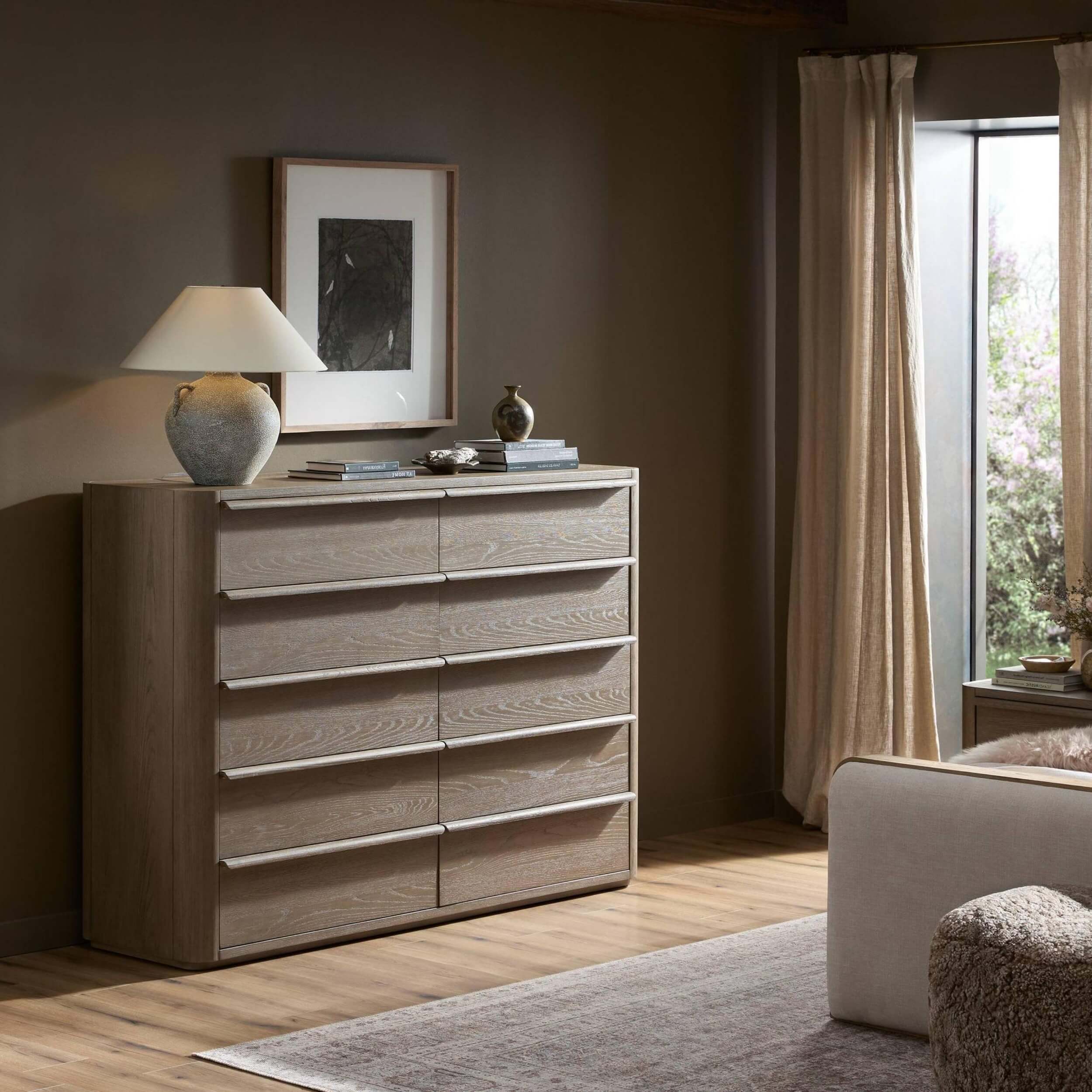 Primrose 10 Drawer Dresser, Natural Flat Oak by Four Hands - Image 8