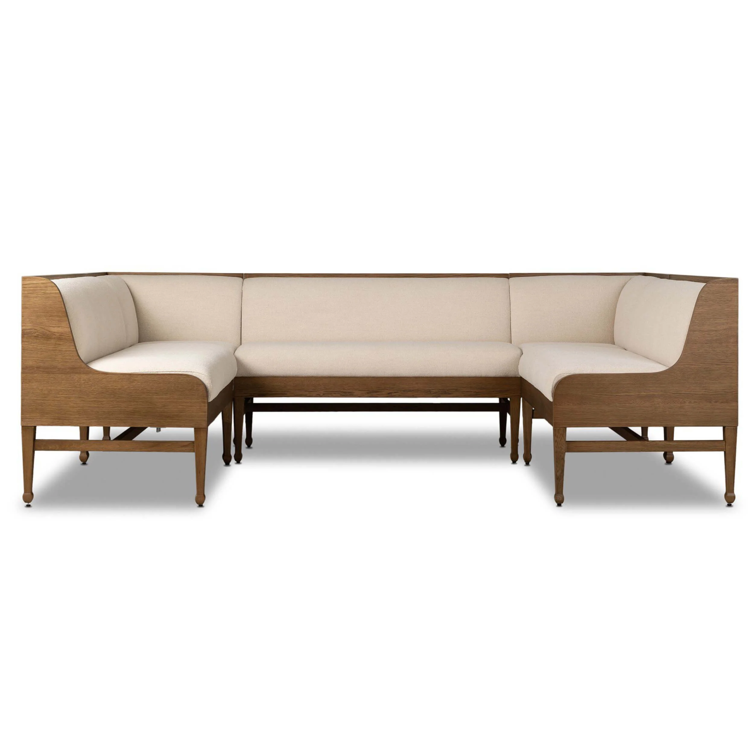 Priscilla U Shape Dining Banquette, Wayfarer Snow by Four Hands - Image 3