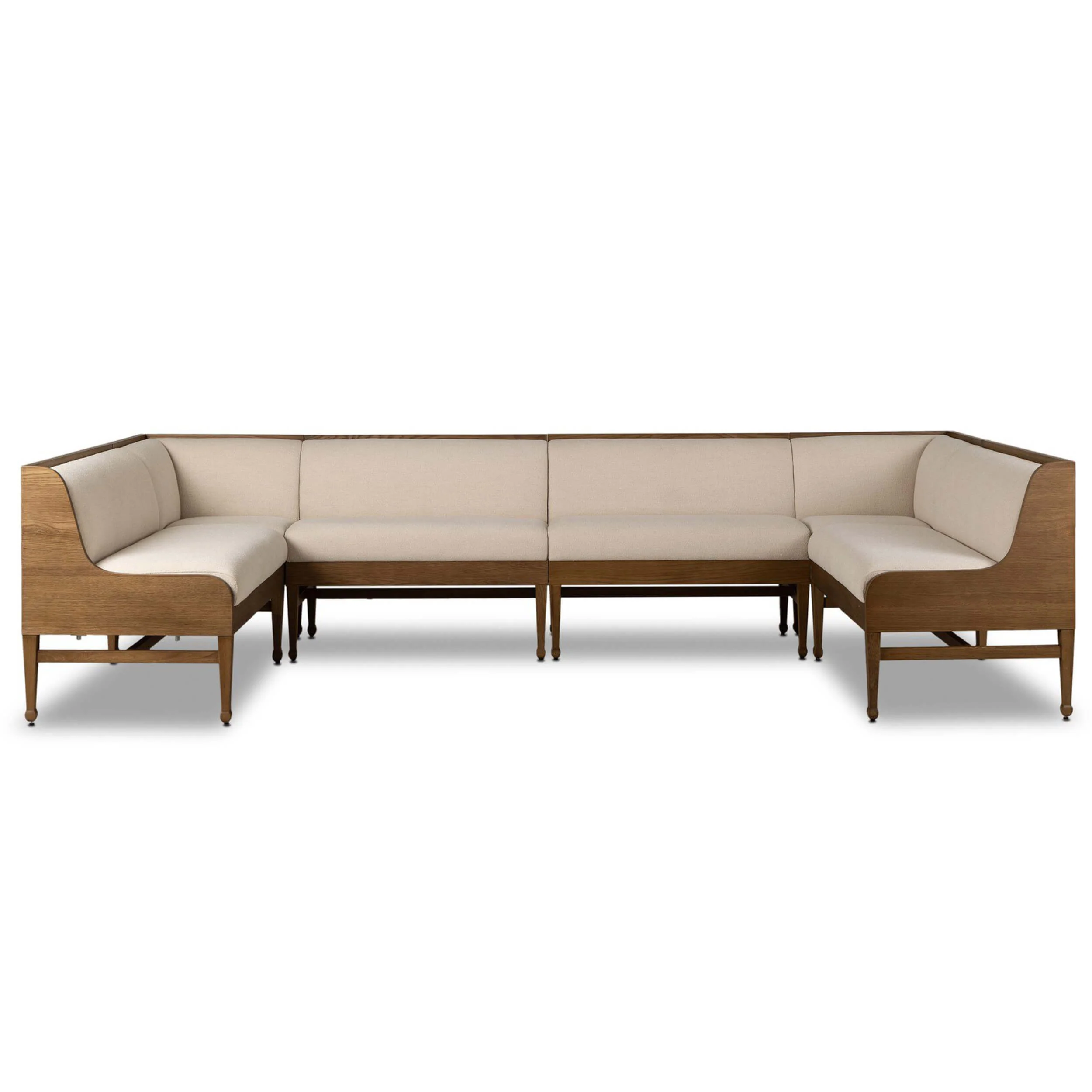 Priscilla U Shape Dining Banquette, Wayfarer Snow by Four Hands - Image 8