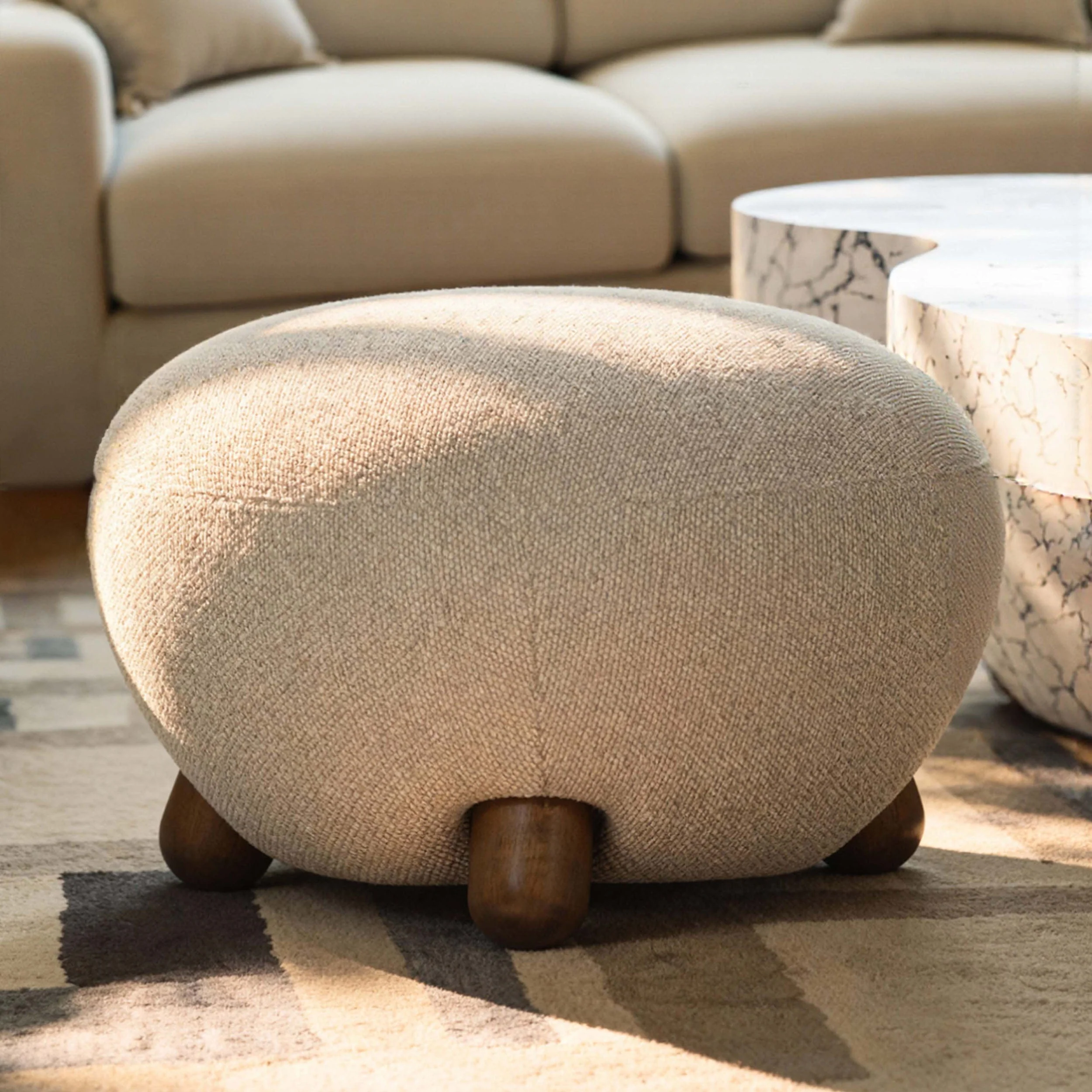 Pucker Ottoman, Warm Grey - Image 5