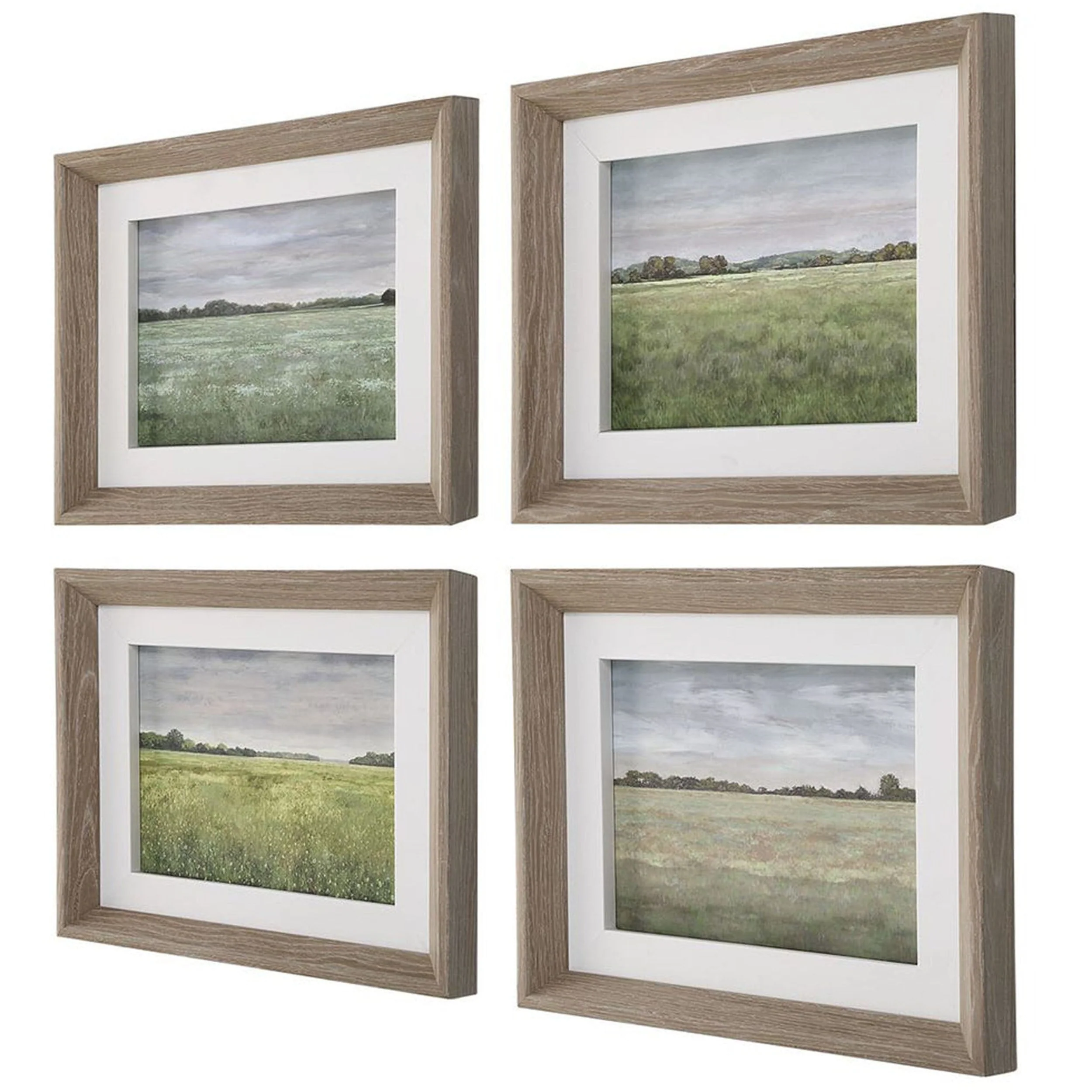 Quiet Meadows Framed Prints, Light White, Set of 4 - Image 2