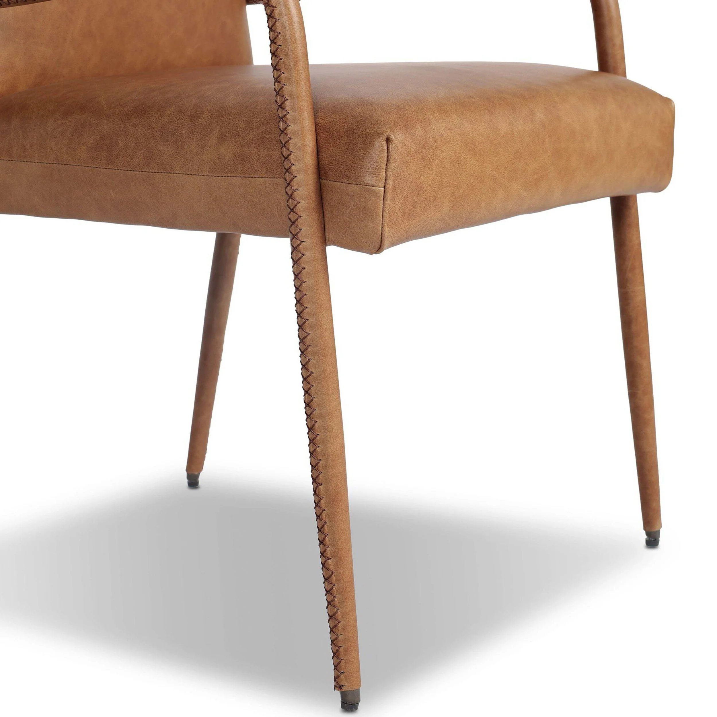 Quill Leather Dining Armchair, Chaps Saddle by Four Hands - Image 6