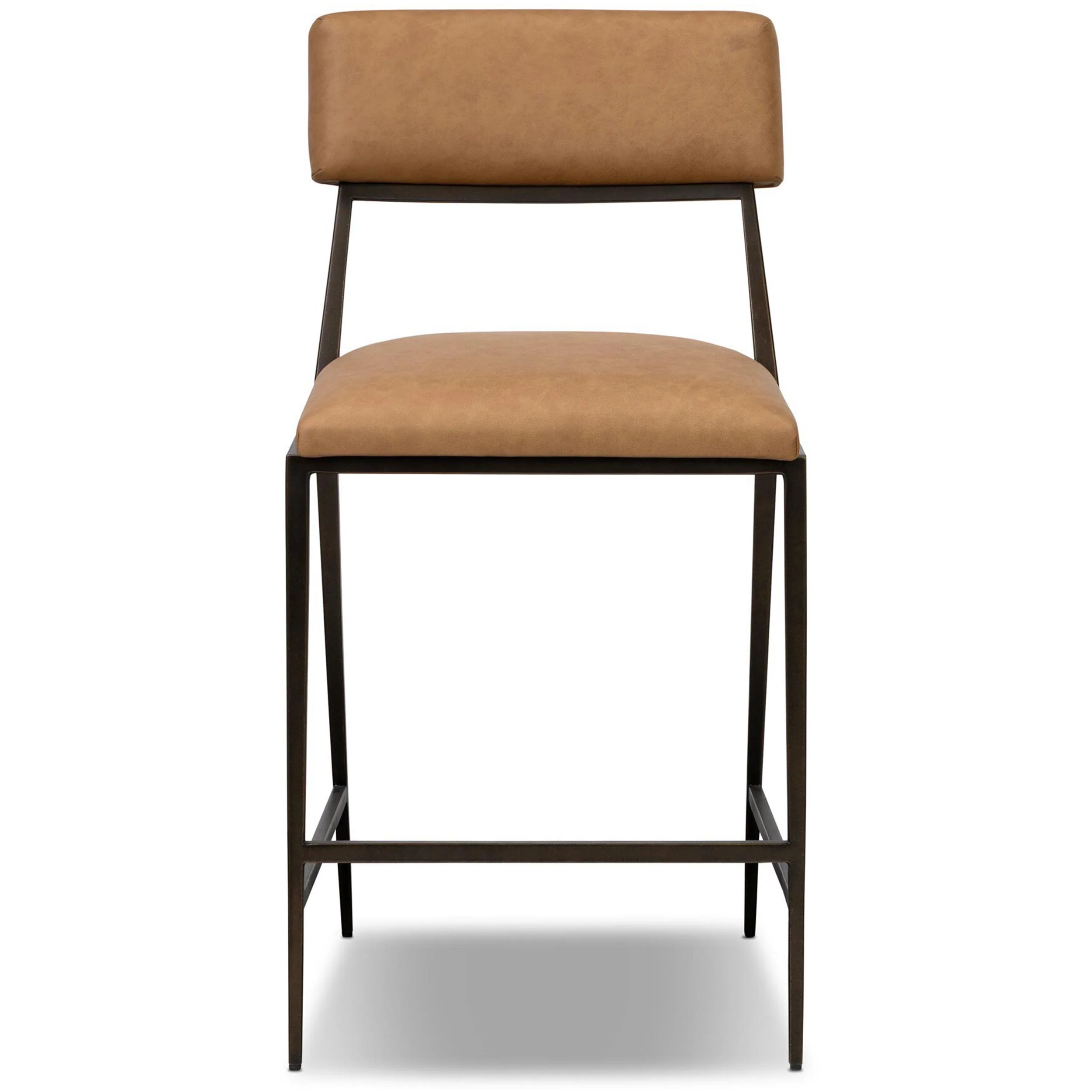 Somerson Leather Stool, Maestro Camel by Four Hands - Image 2