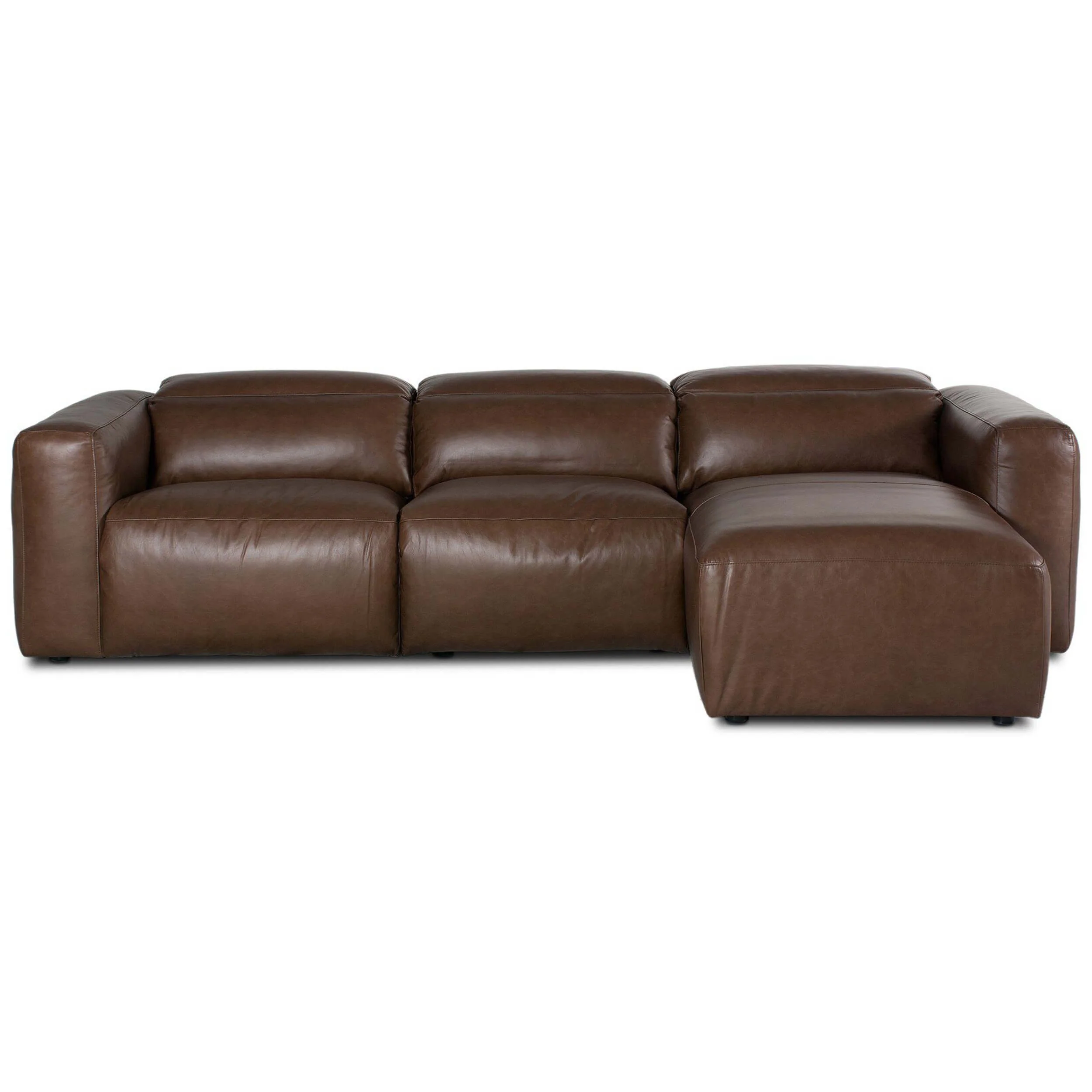 Radley 3 Piece Power Recliner Leather Sectional w/Right Chaise, Sonoma Coco - Image 2