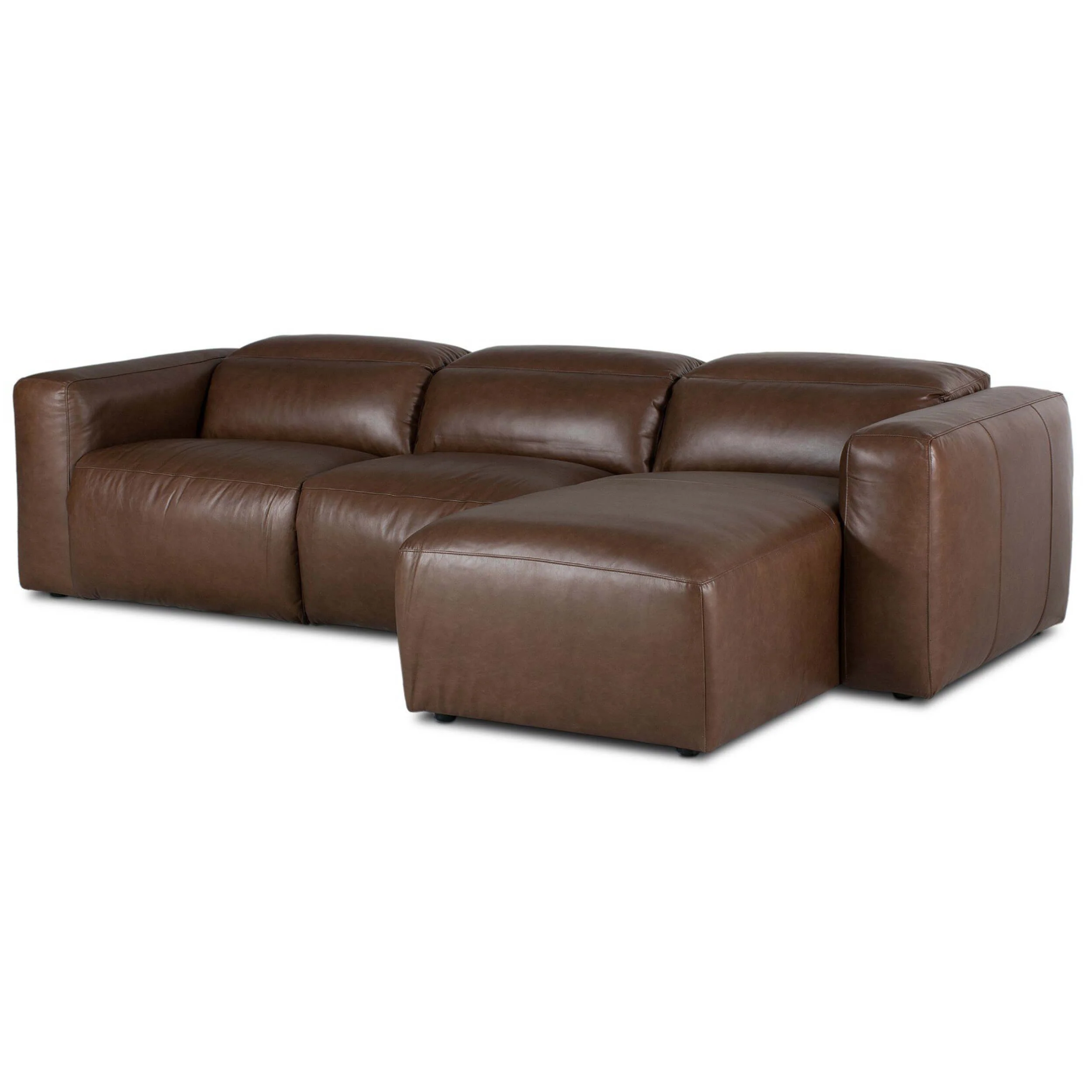 Radley 3 Piece Power Recliner Leather Sectional w/Right Chaise, Sonoma Coco - Image 3