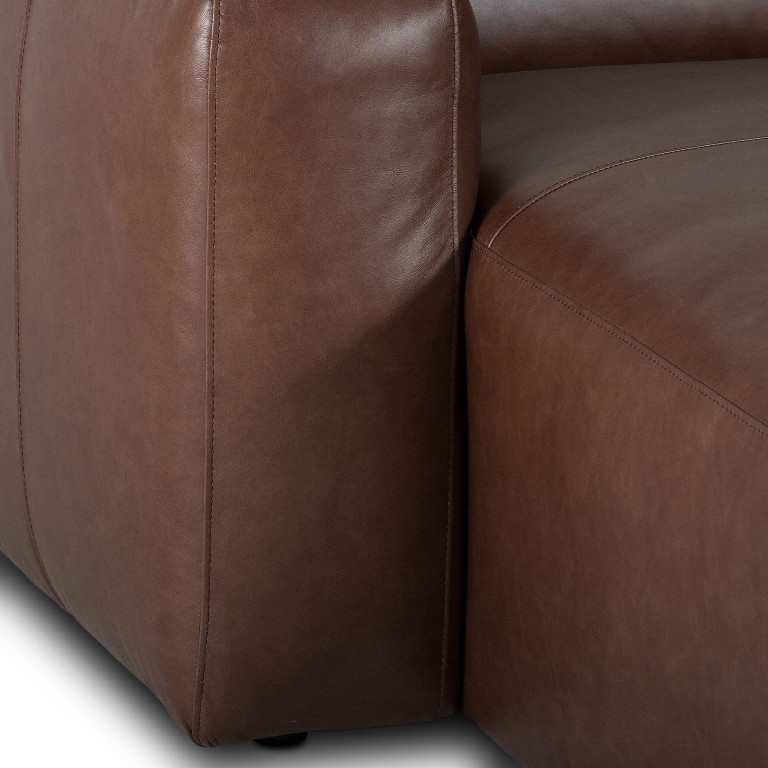 Radley 3 Piece Power Recliner Leather Sectional w/Right Chaise, Sonoma Coco - Image 6