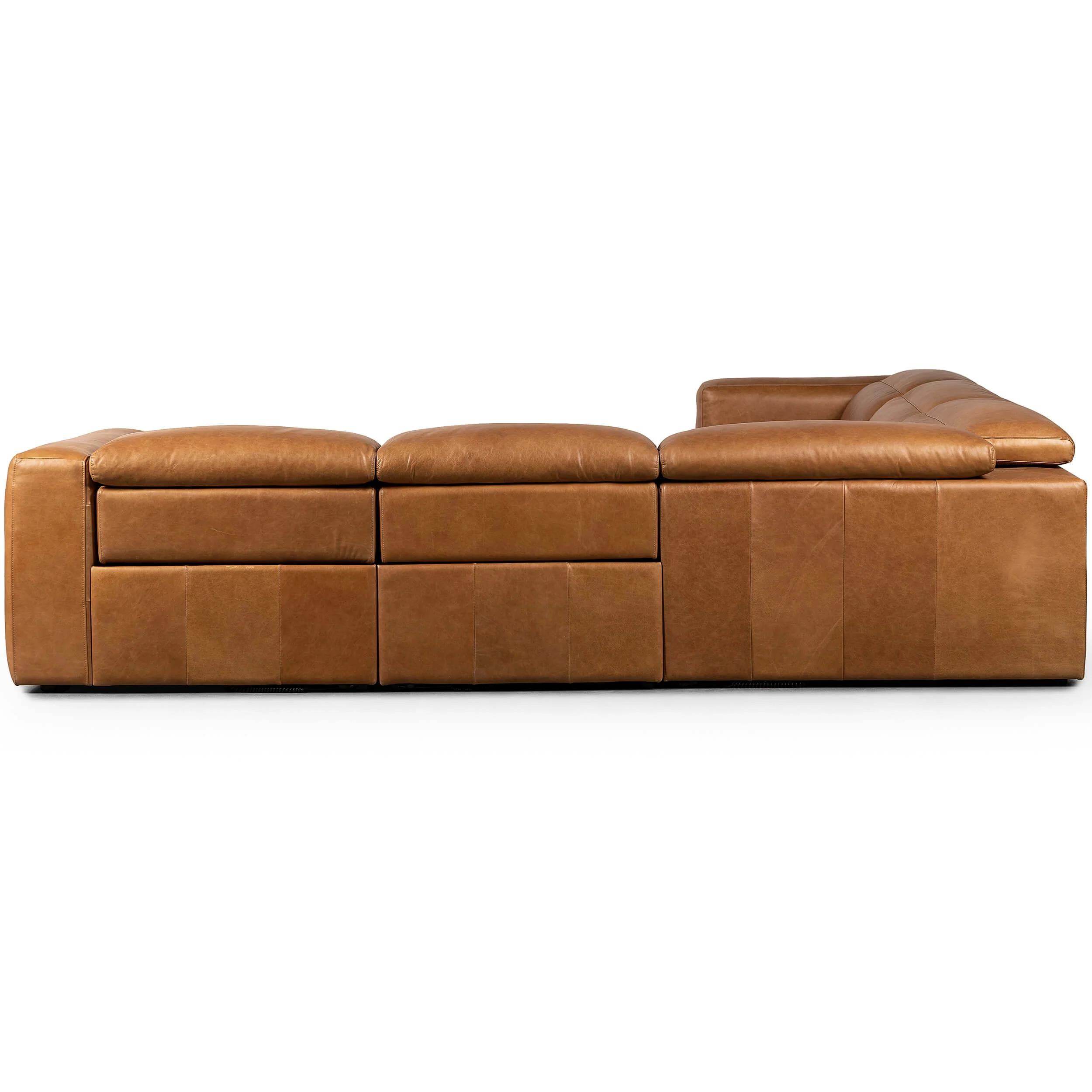 Radley 5 Piece Leather Power Recliner Sectional, Sonoma Butterscotch - Image 4