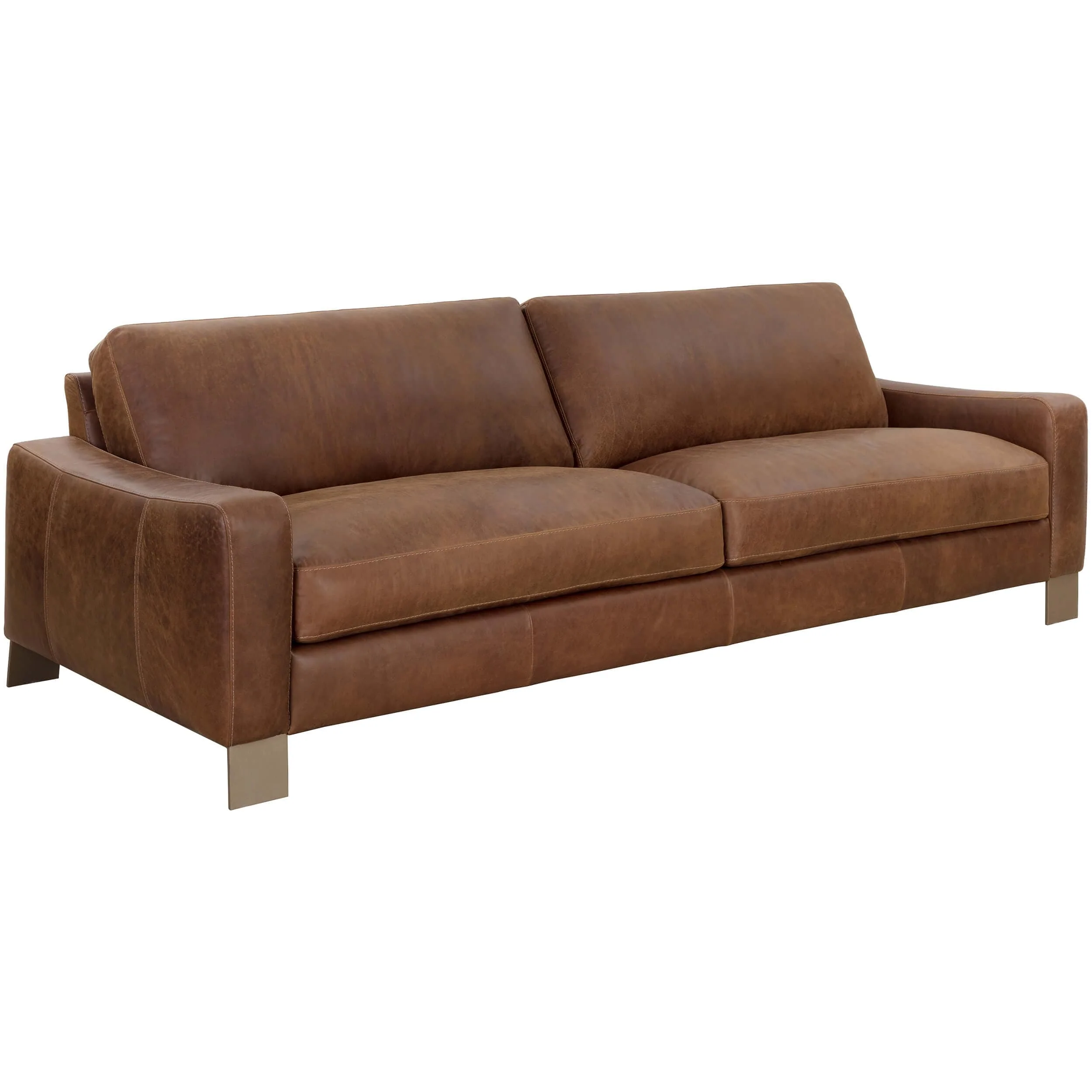 Rafael Leather Sofa, Aged Cognac - Image 2