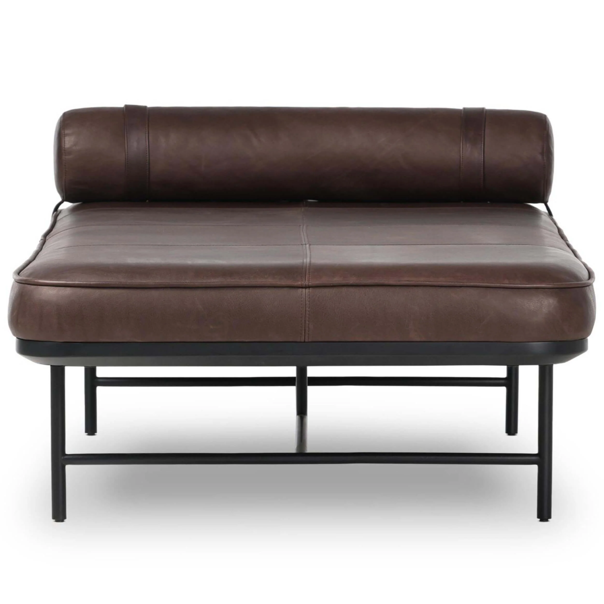 Rakesh Leather Chaise, Heirloom Cigar by Four Hands - Image 2