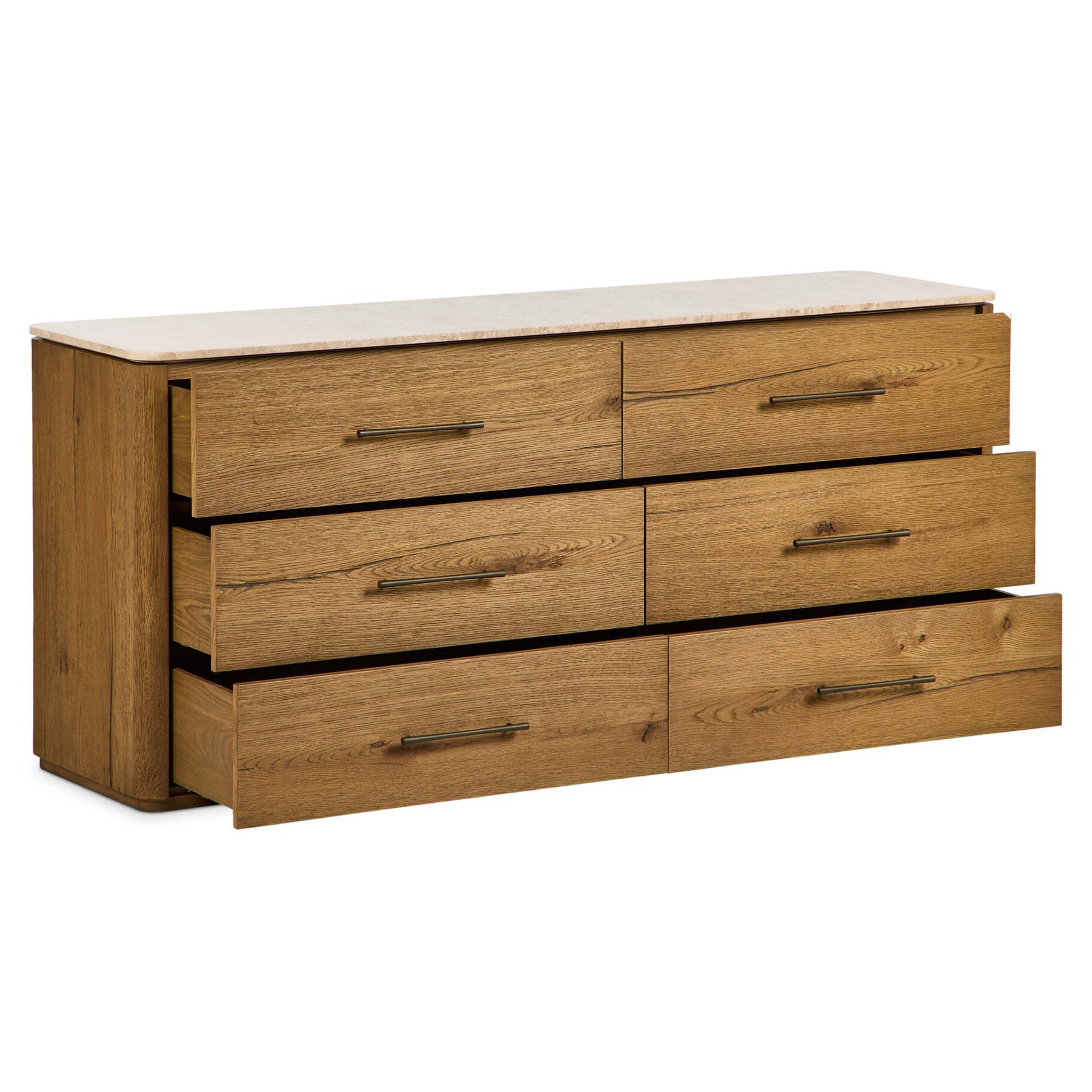 Raleigh 6 Drawer Dresser, Worn Oak by Four Hands - Image 4