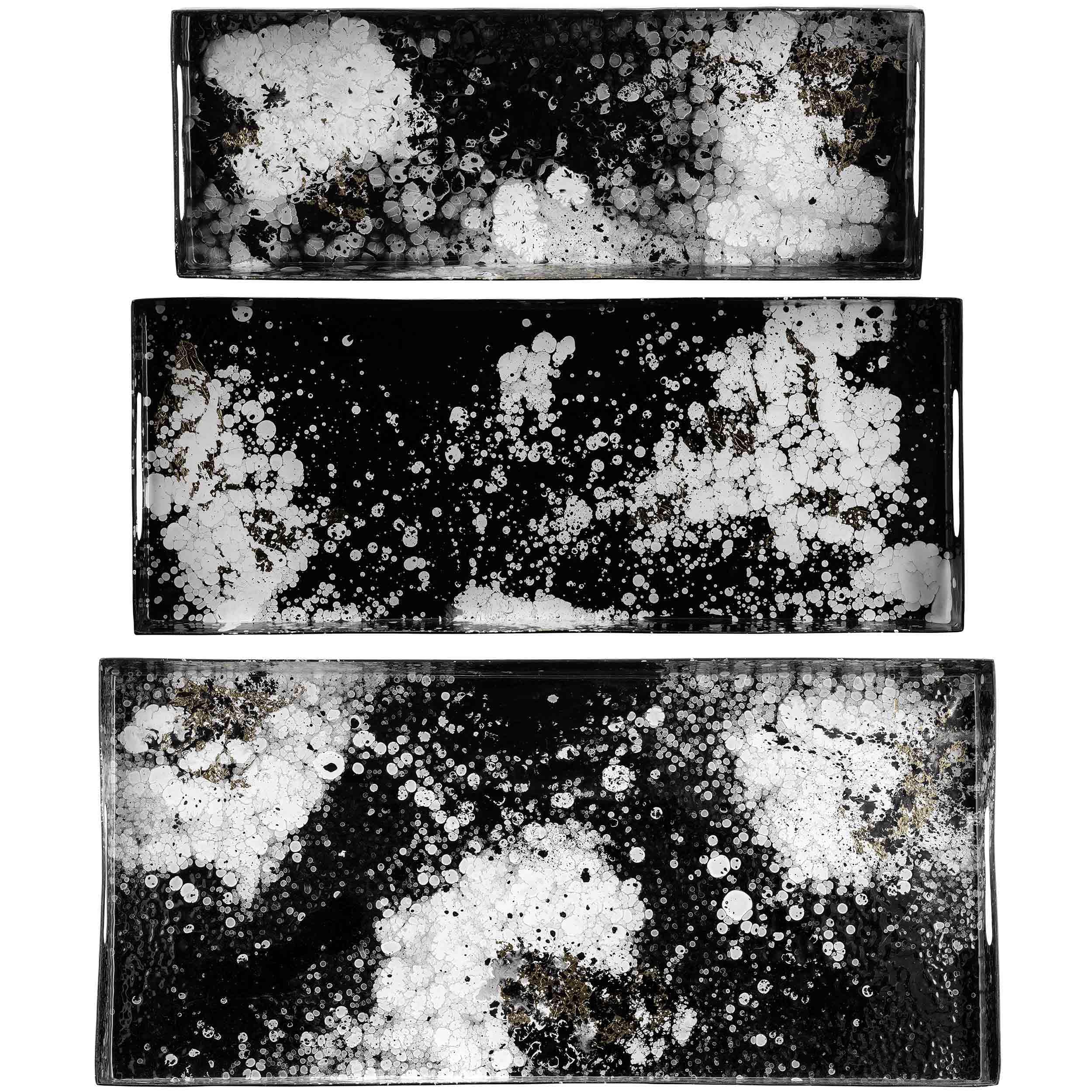 Rectangular Trays, Black/White, Set of 3 - Image 4