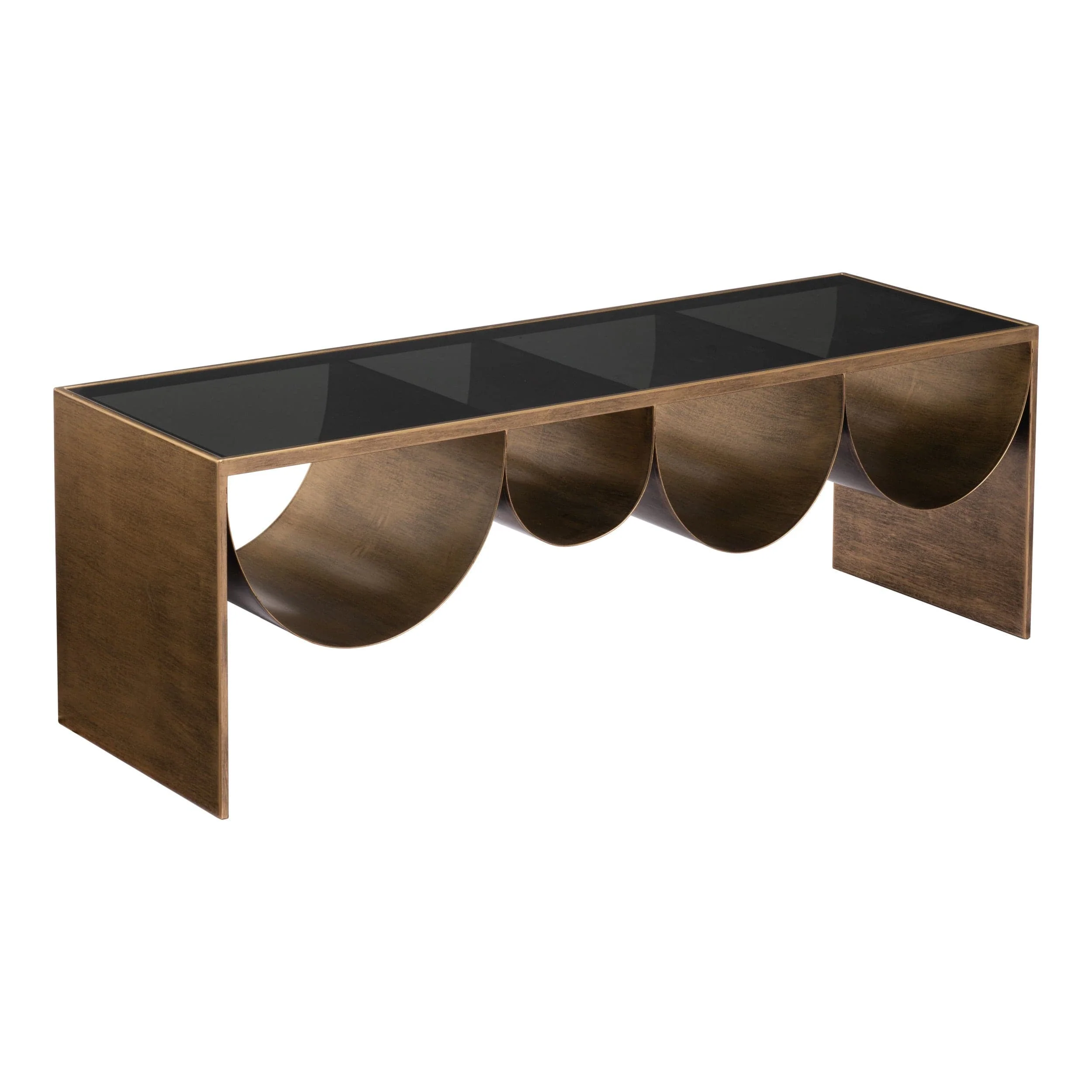 Reed Coffee Table, Brass - Image 4