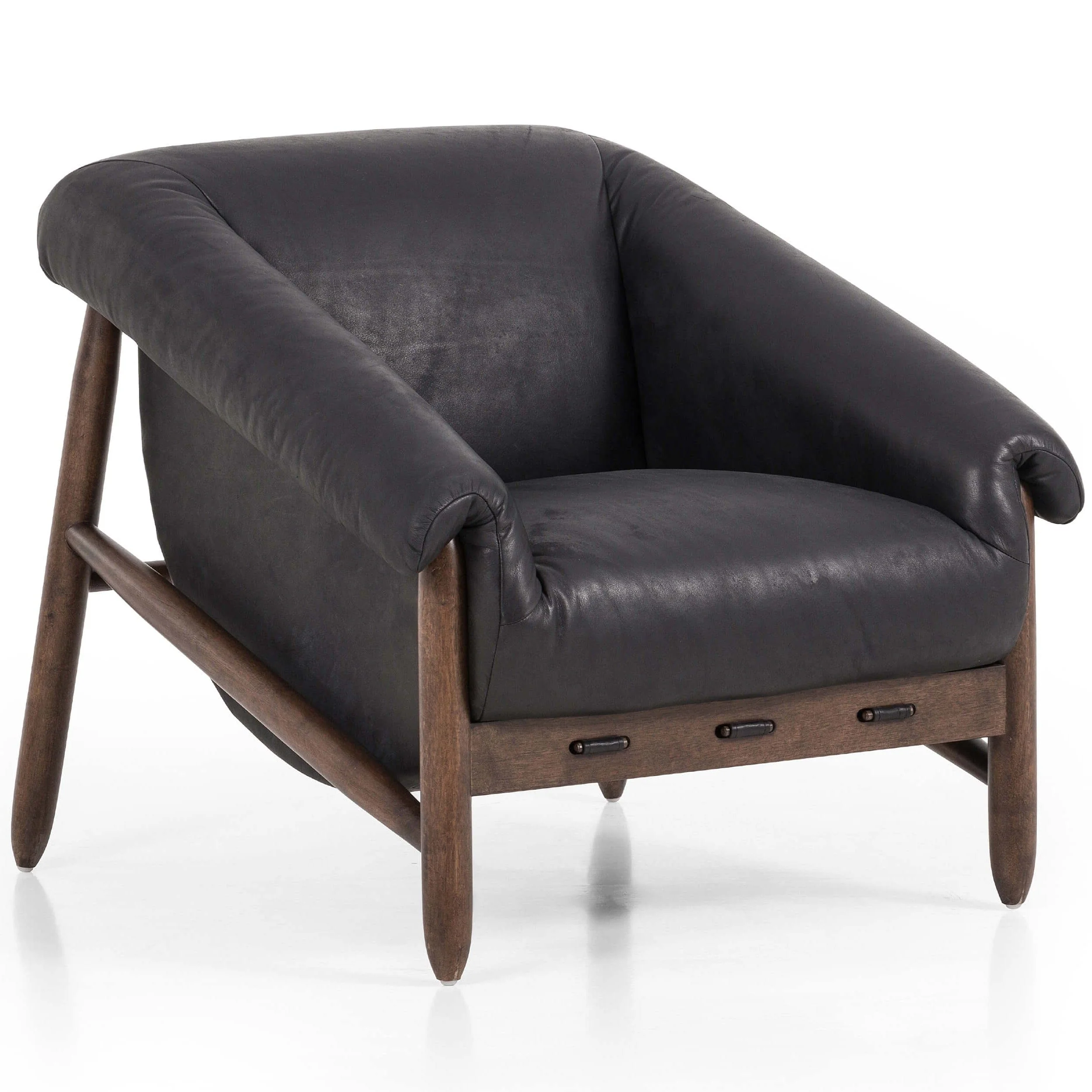 Reggie Leather Chair, Heirloom Black by Four Hands