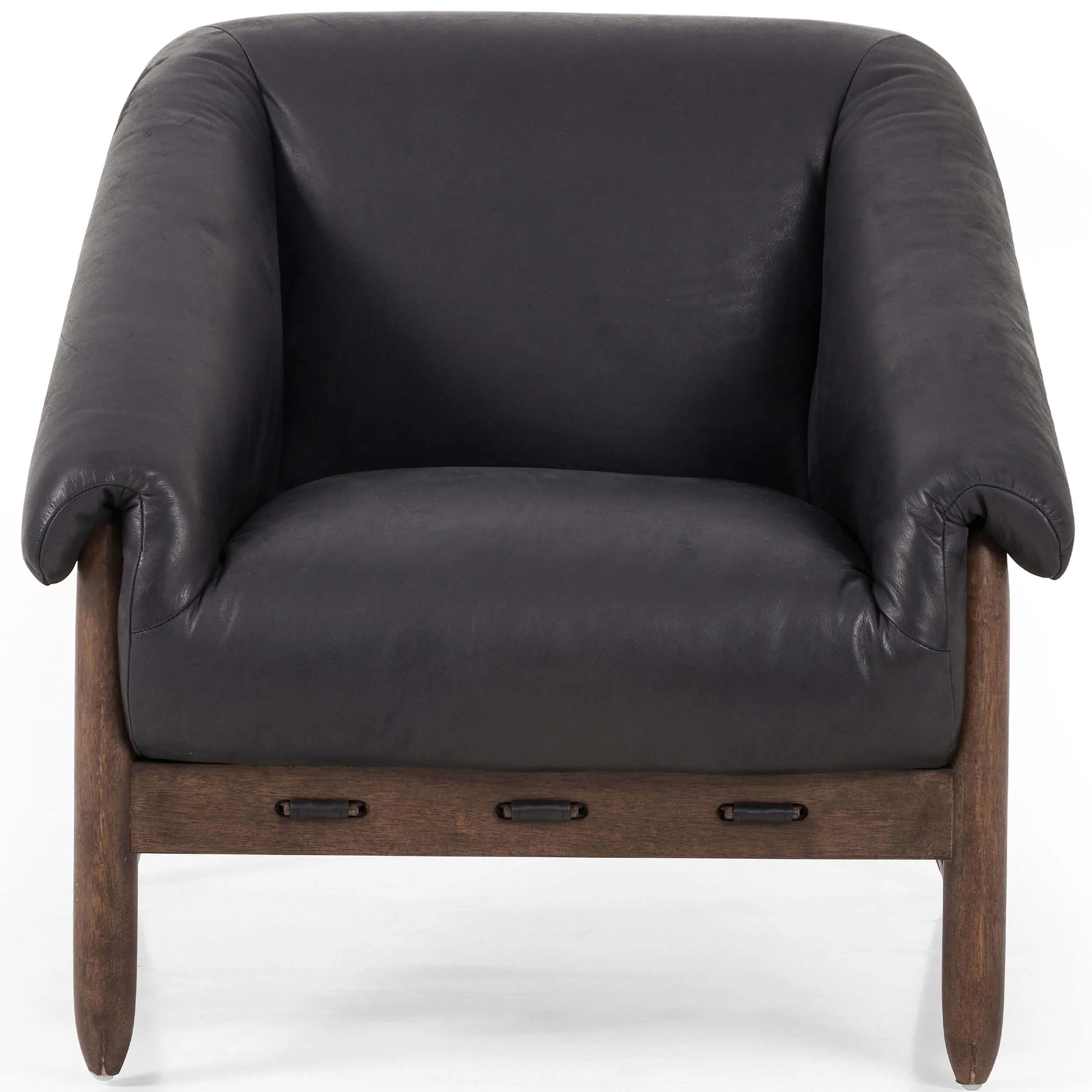 Reggie Leather Chair, Heirloom Black by Four Hands - Image 3