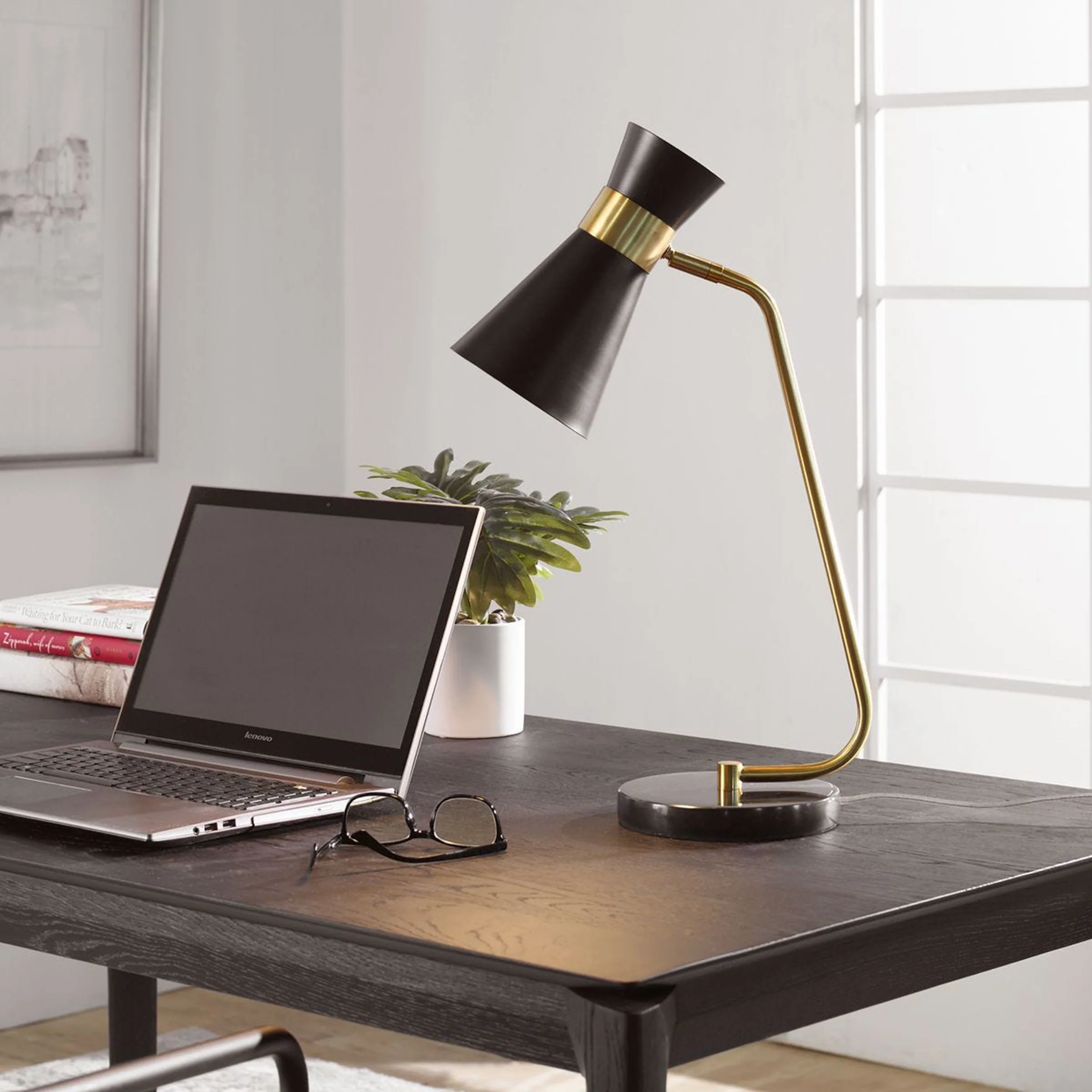 Reina Table Lamp, Gold - Image 6