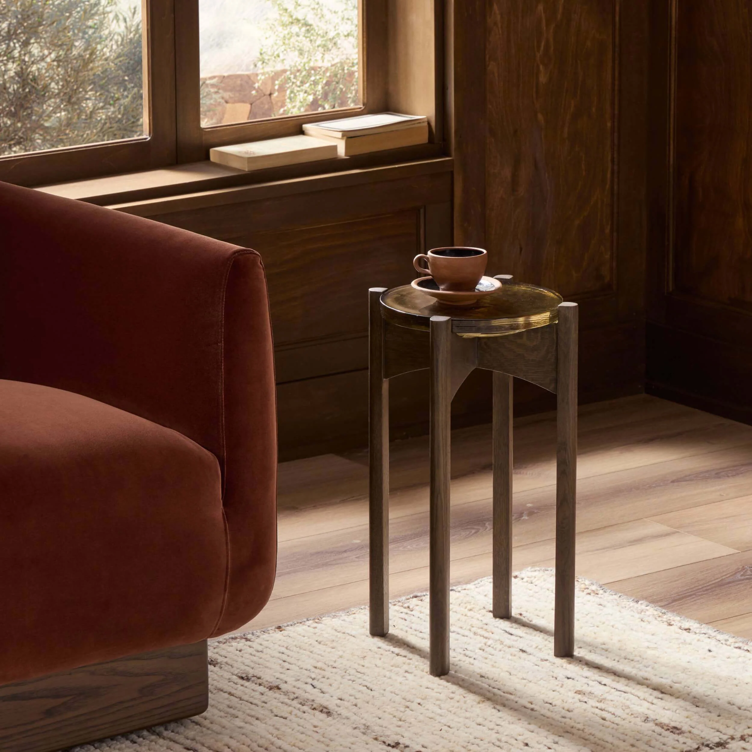 Relo End Table, Olive Cast Glass by Four Hands - Image 5