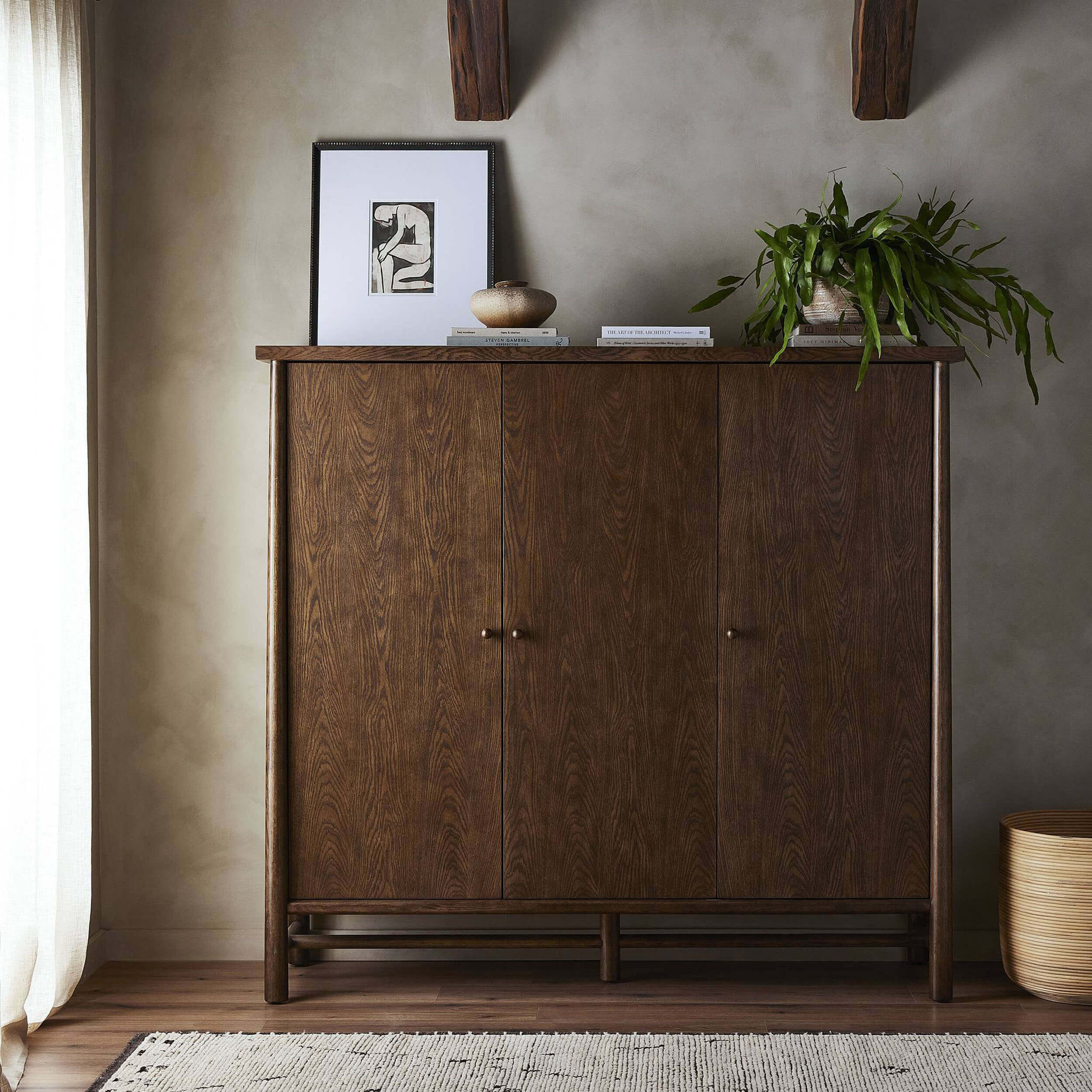Renaud 3-Door Cabinet, Dark Toasted Oak by Four Hands - Image 6