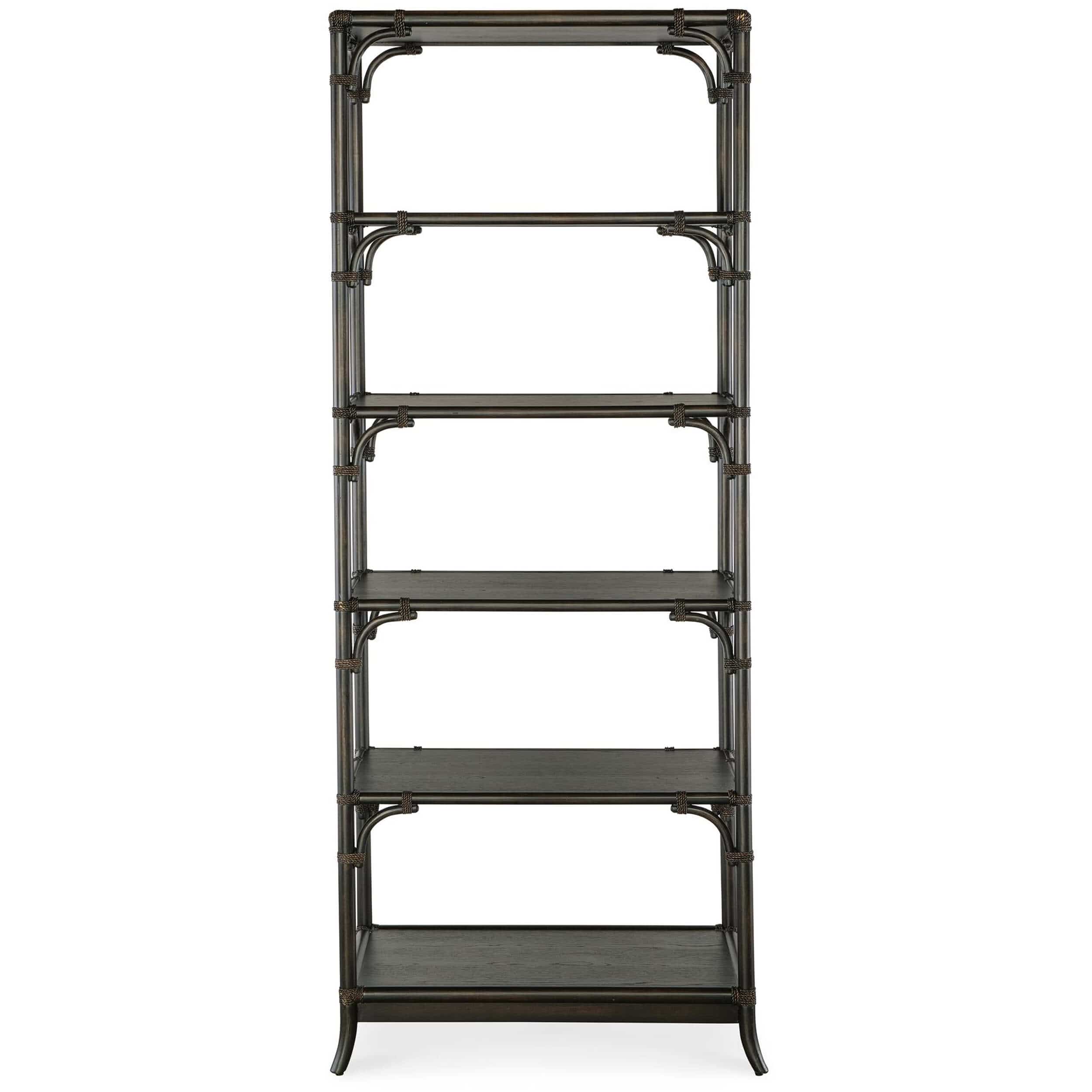 Retreat Pole Rattan Bookcase, Dark Wood - Image 2