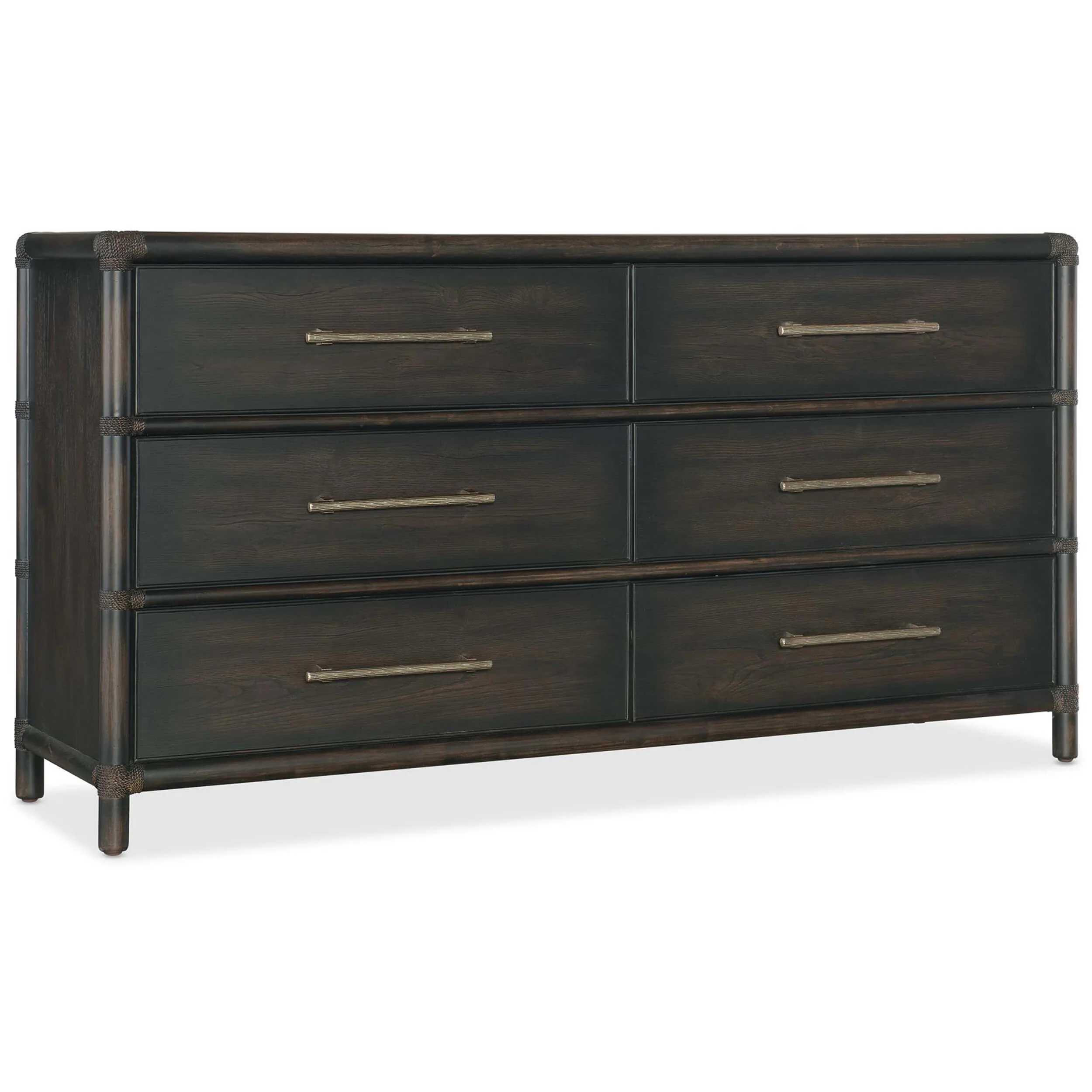 Retreat Pole Rattan Dresser, Black Sand