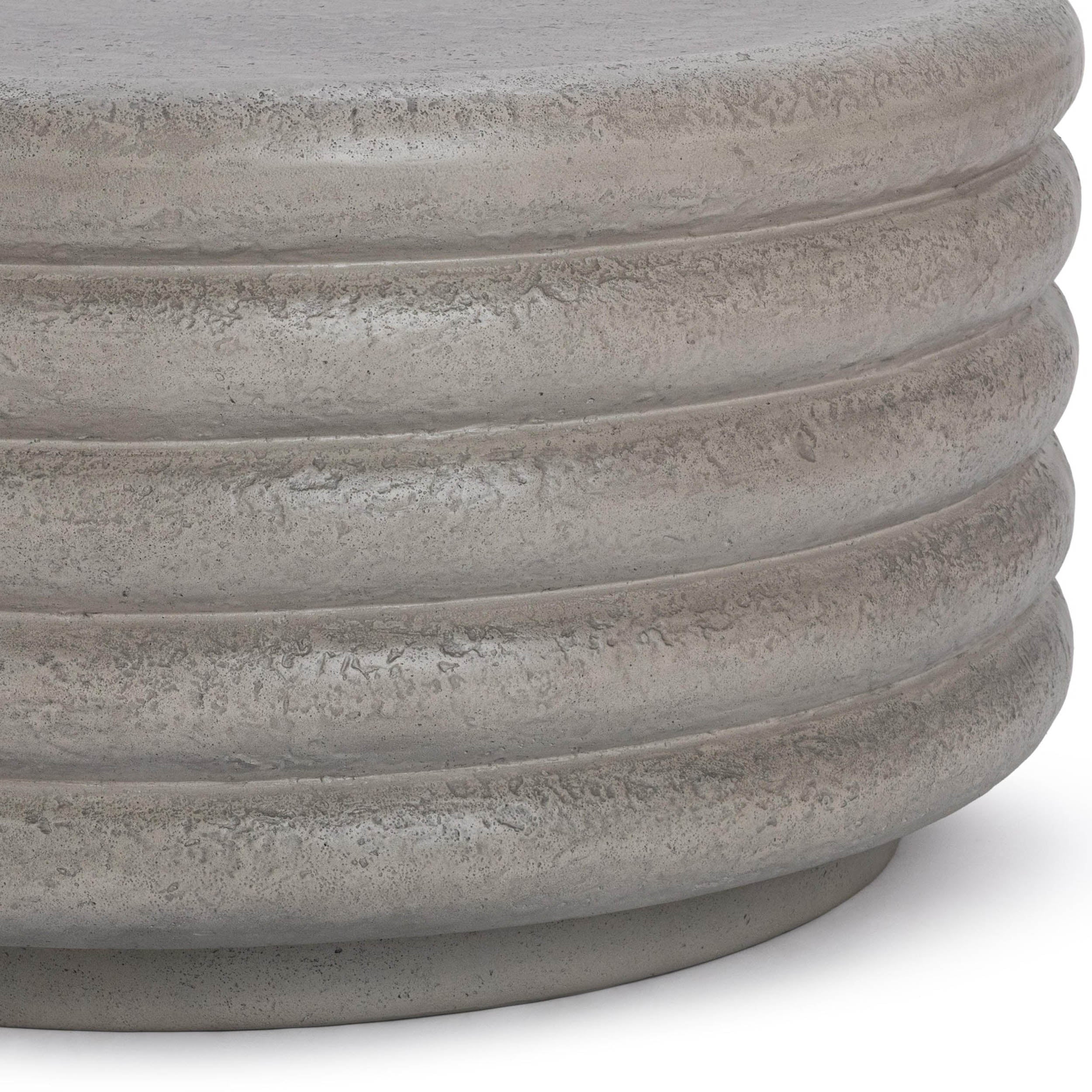 Reva Outdoor Round Coffee Table, Dark Gray - Image 3