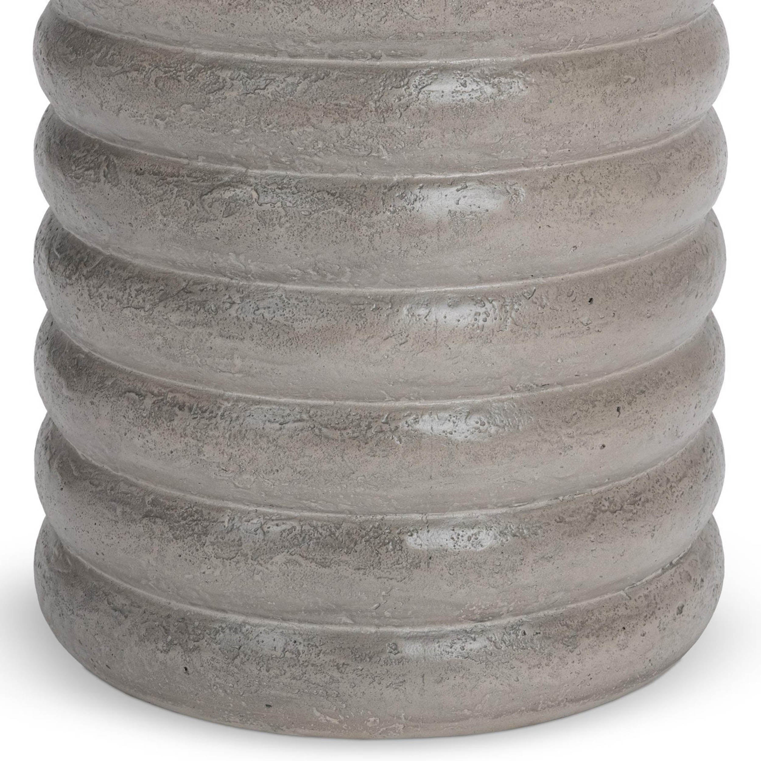 Reva Outdoor Round End Table, Dark Gray - Image 3