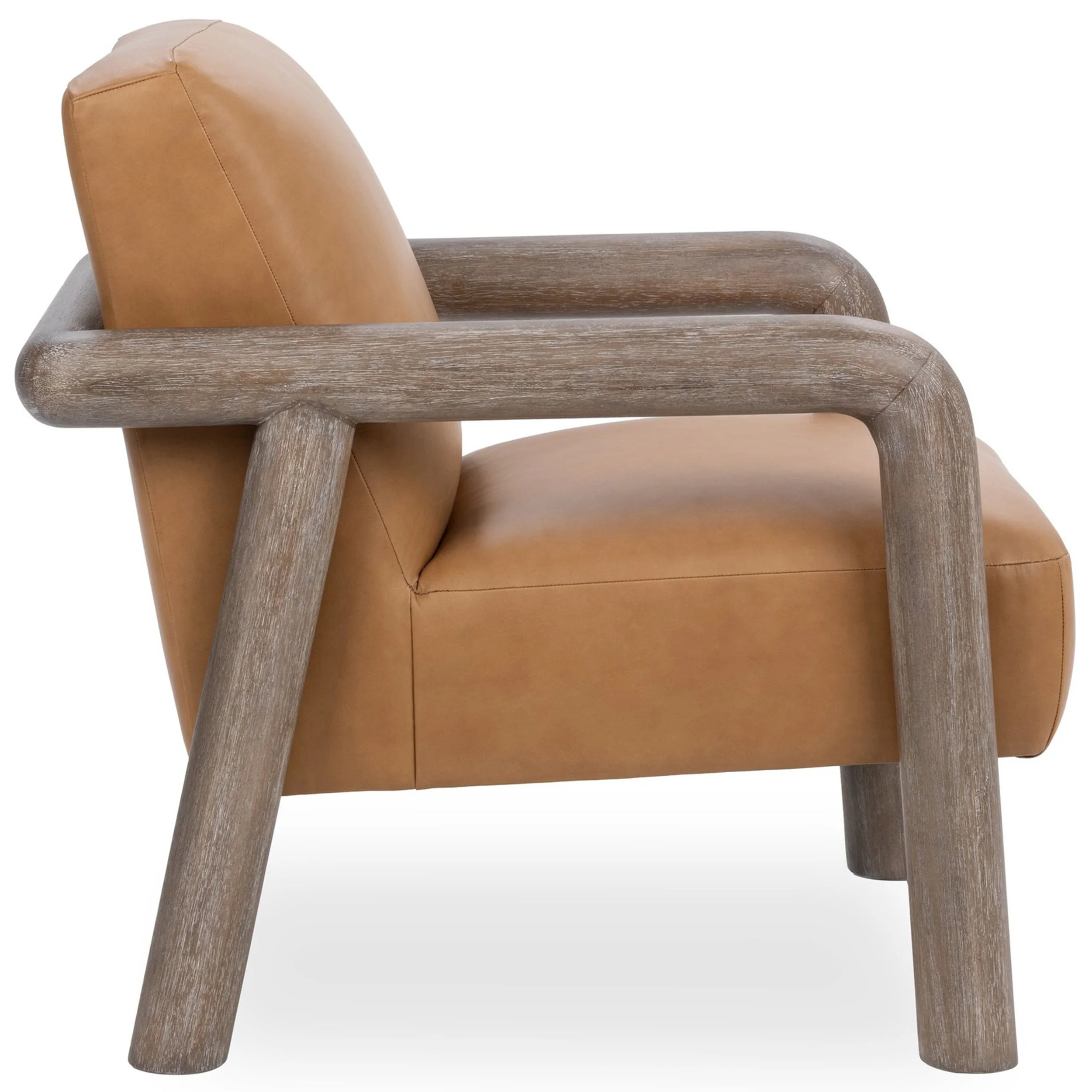 Reyna Leather Accent Chair, Tan - Image 3