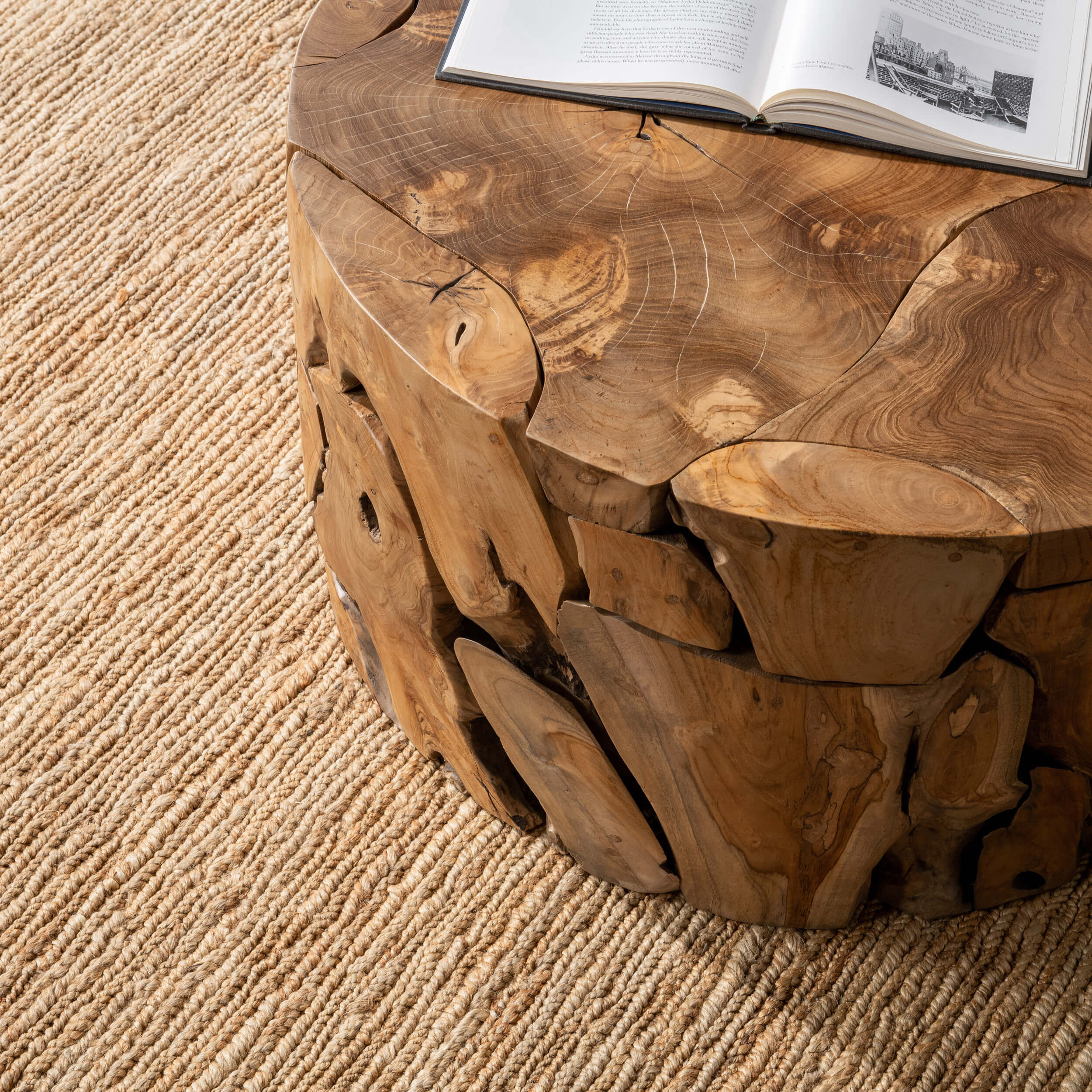 Rhea Round Coffee Table, Natural - Image 7