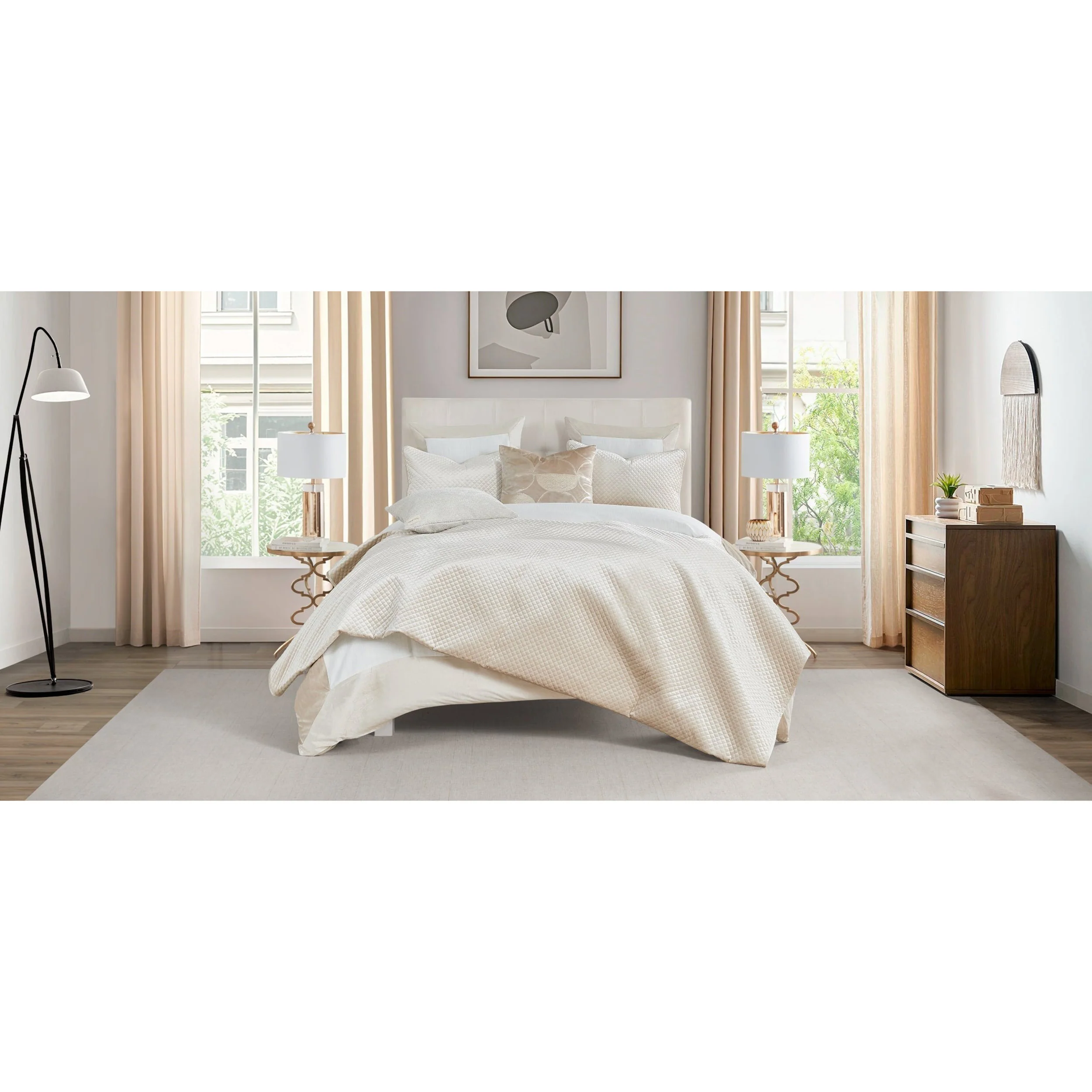 Rhodes Quilt Set, Champagne