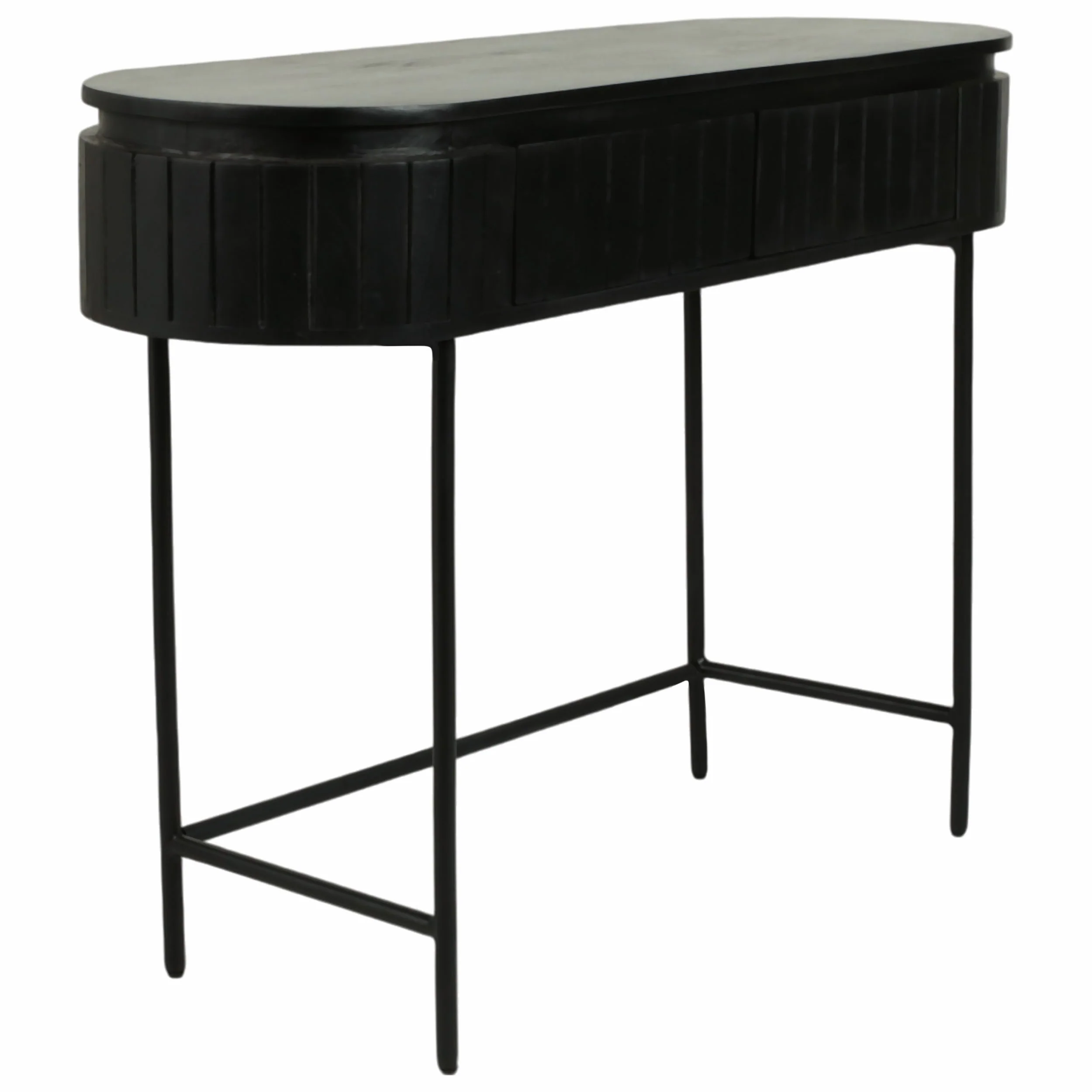 Ribbed Console Table, Black - Image 2