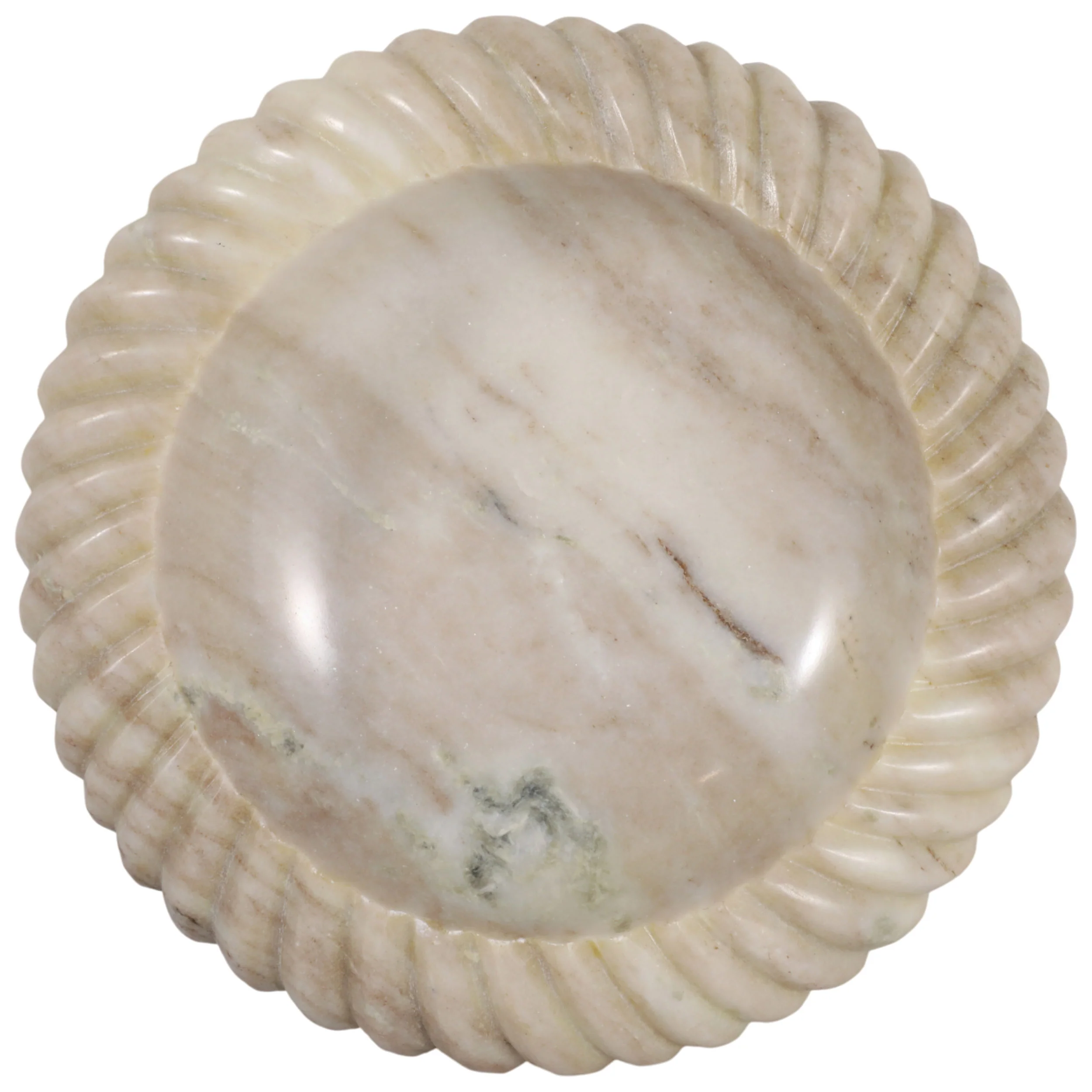 Ribbed Marble Bowl, Beige - Image 2