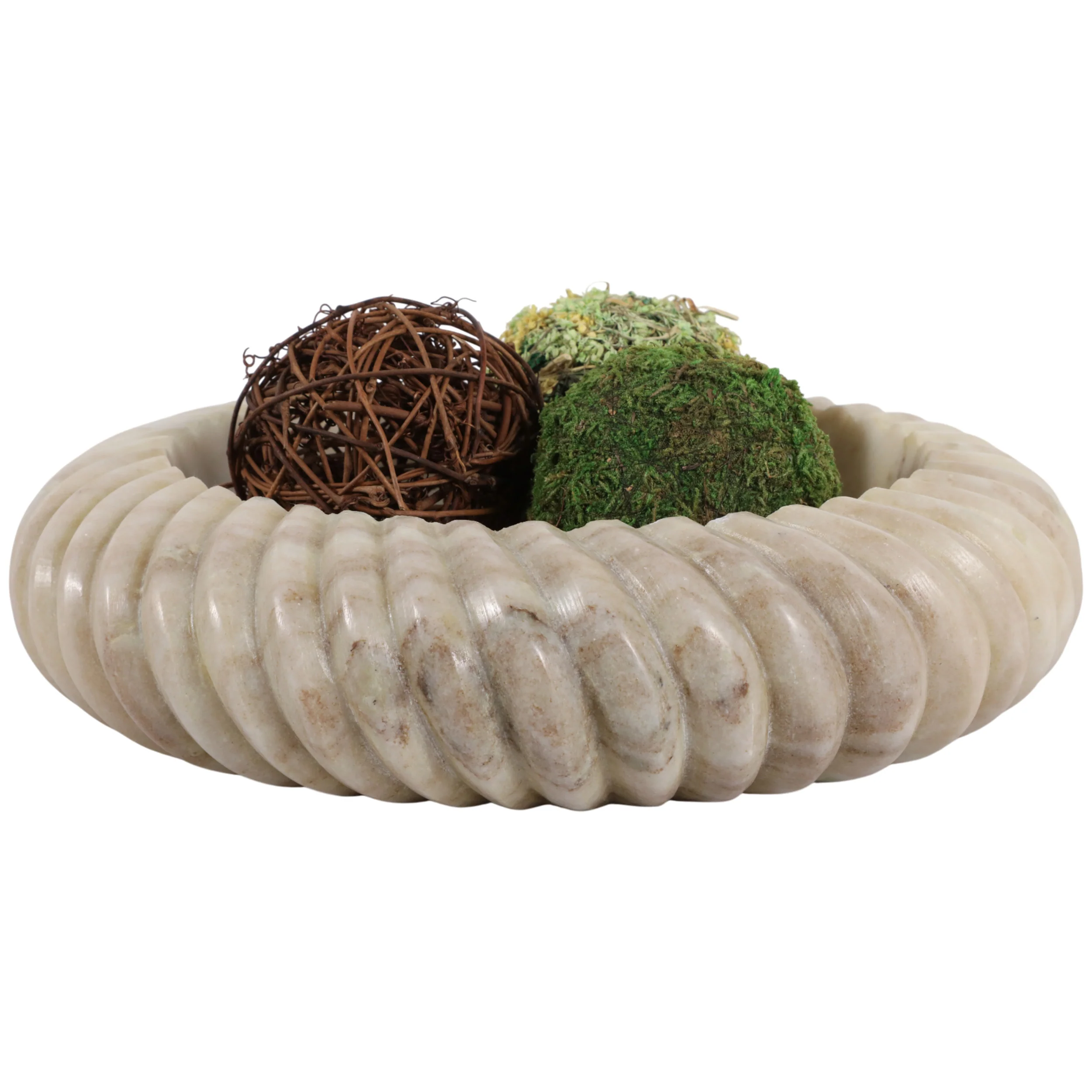 Ribbed Marble Bowl, Beige - Image 4