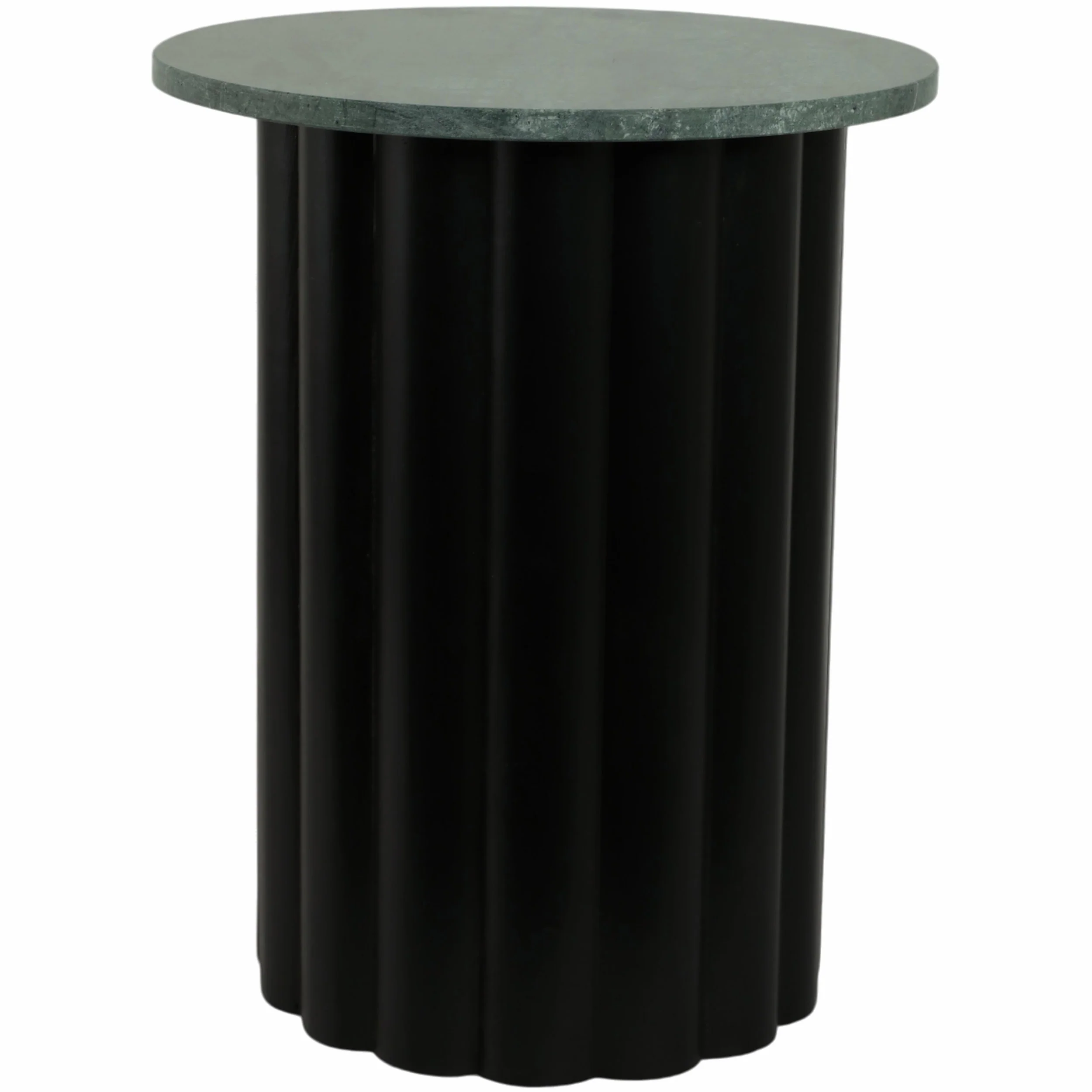 Ribbed Marble Top Accent Table, Green