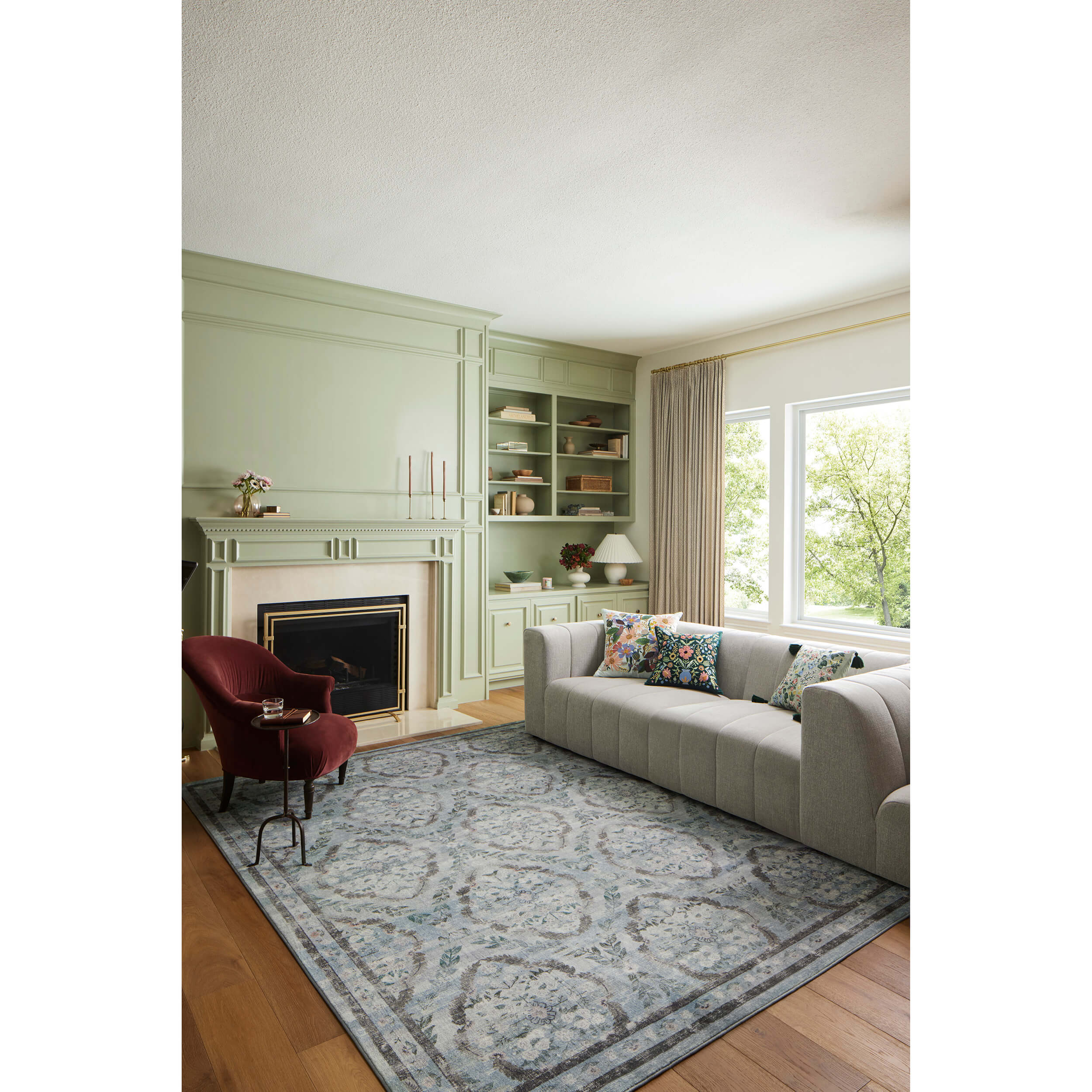 Rifle Paper Co. x Loloi Rug Courtyard COU-02, Chateau Blue - Image 7