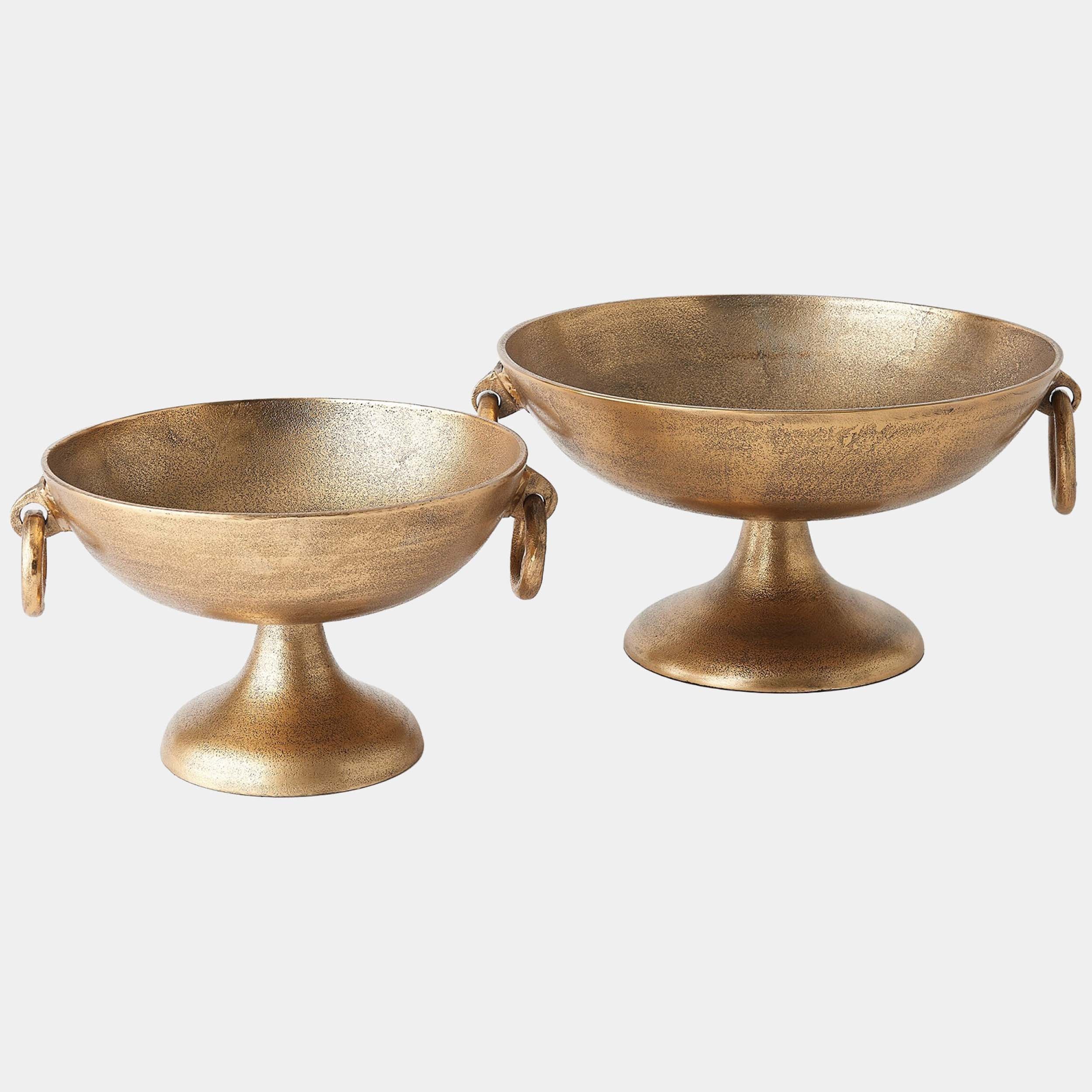 Ring Handle Bowl, Antique Brass - Image 2