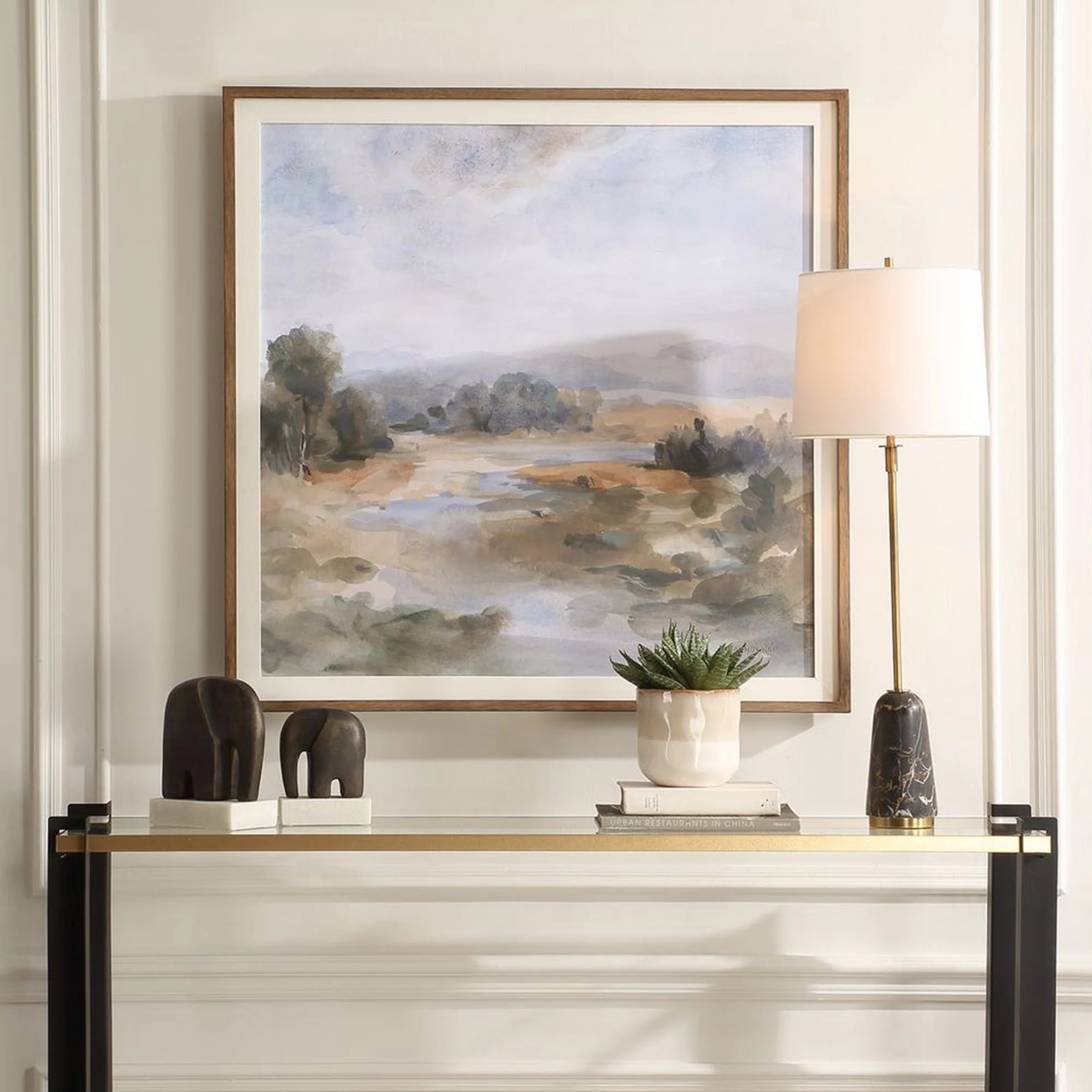 River Afternoon Framed Print, Off-White - Image 5