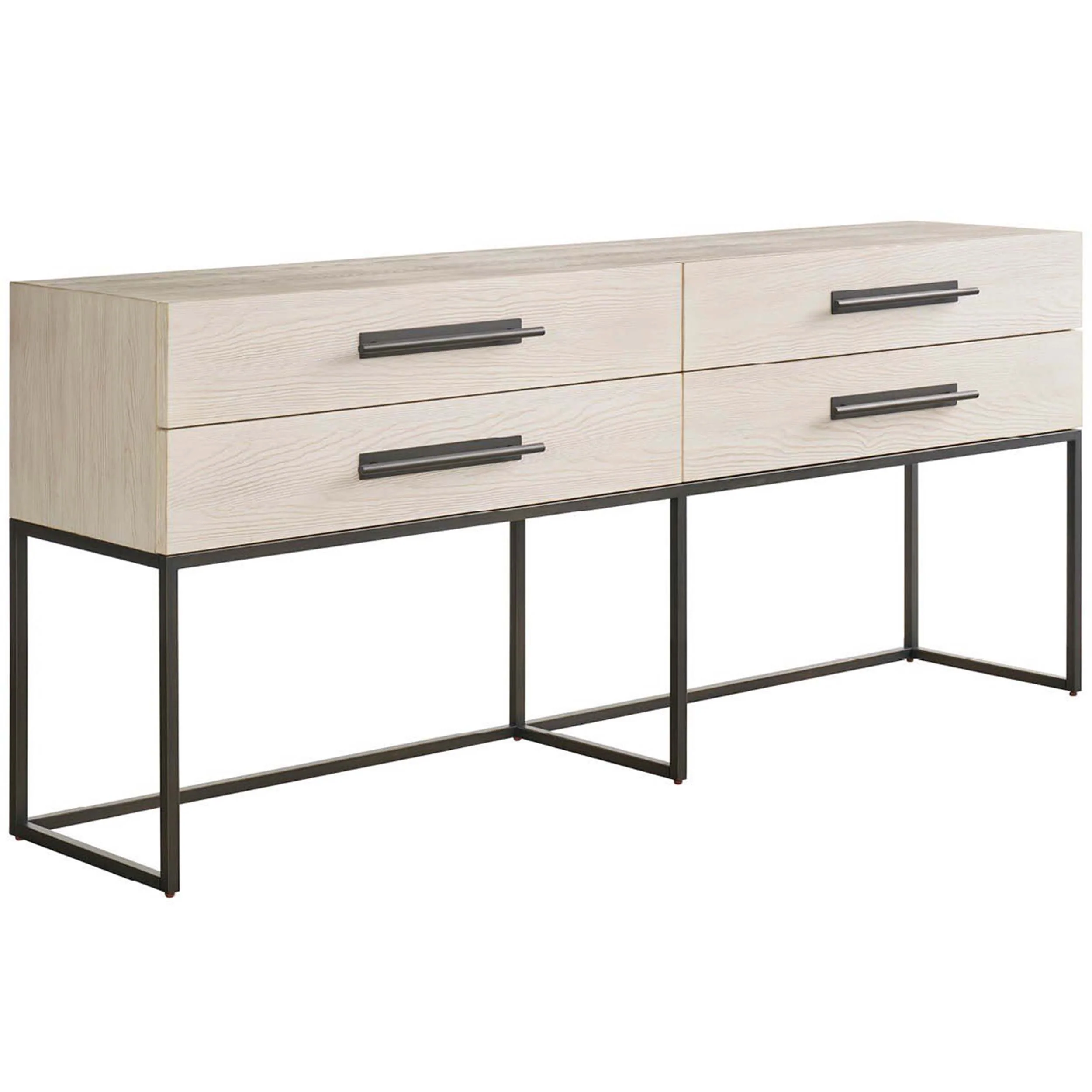 River Rock 4 Drawer Console, Light Natural