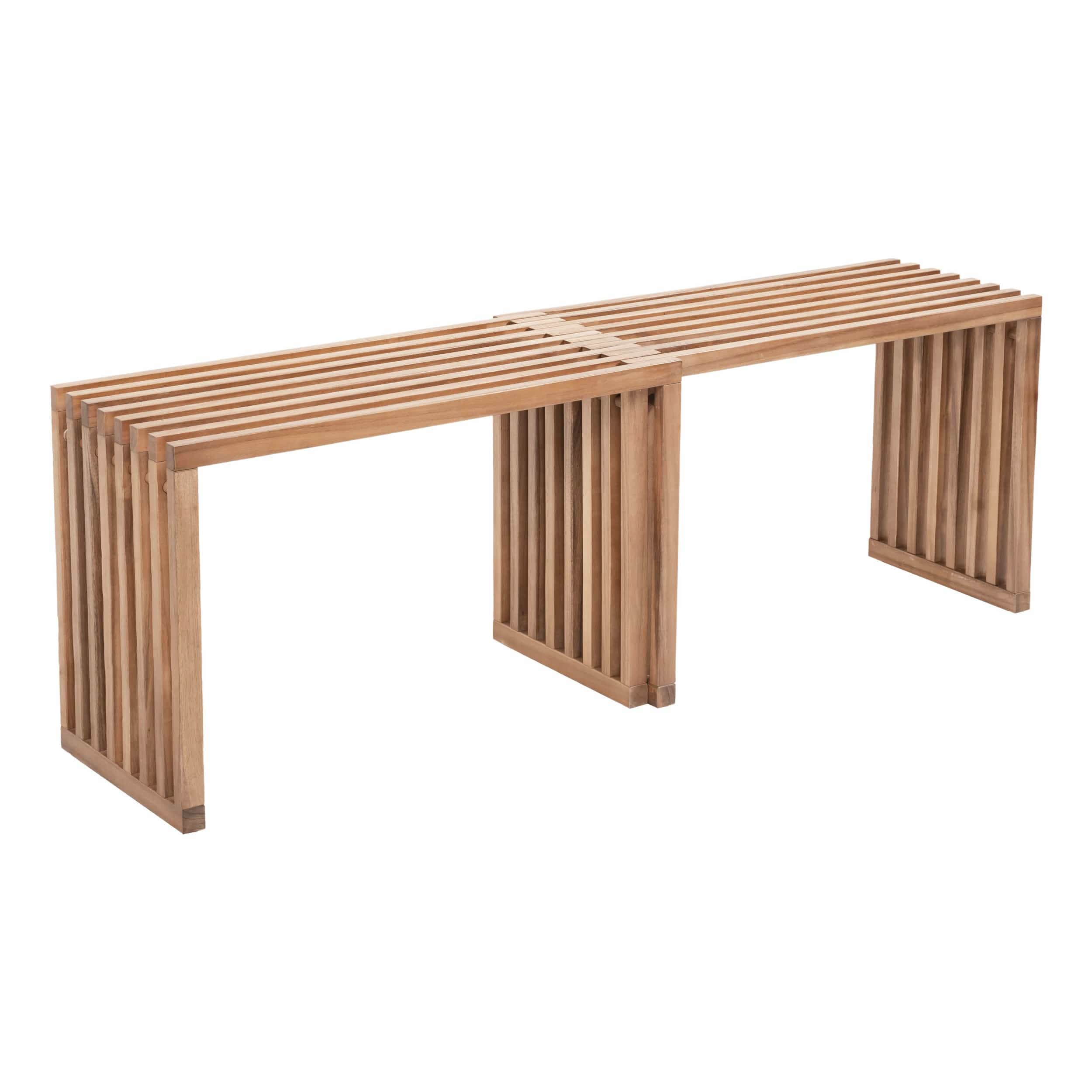 Riviera Extendable Bench, Natural, Set of 2 - Image 2