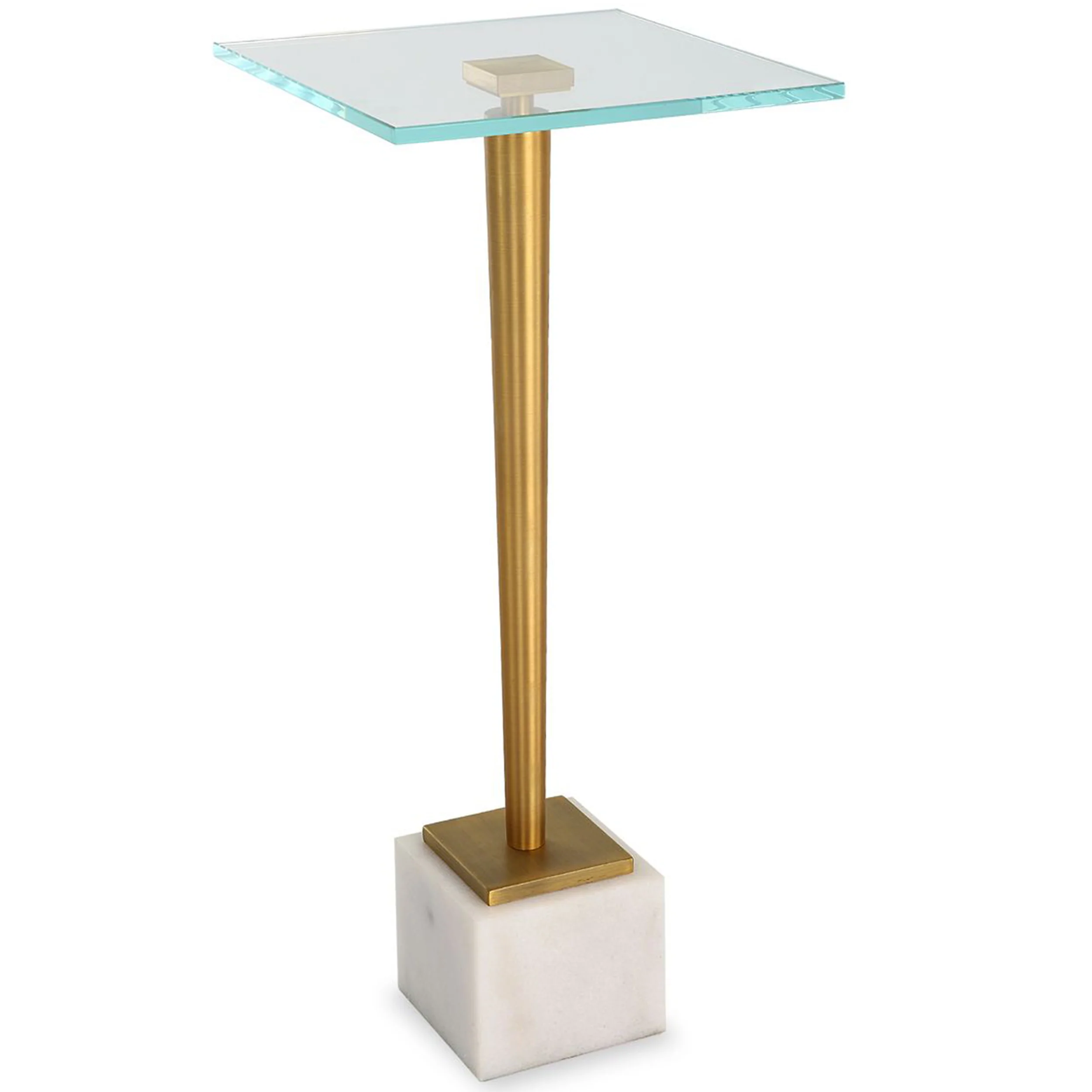 Rocco Accent Table, Antique Brass