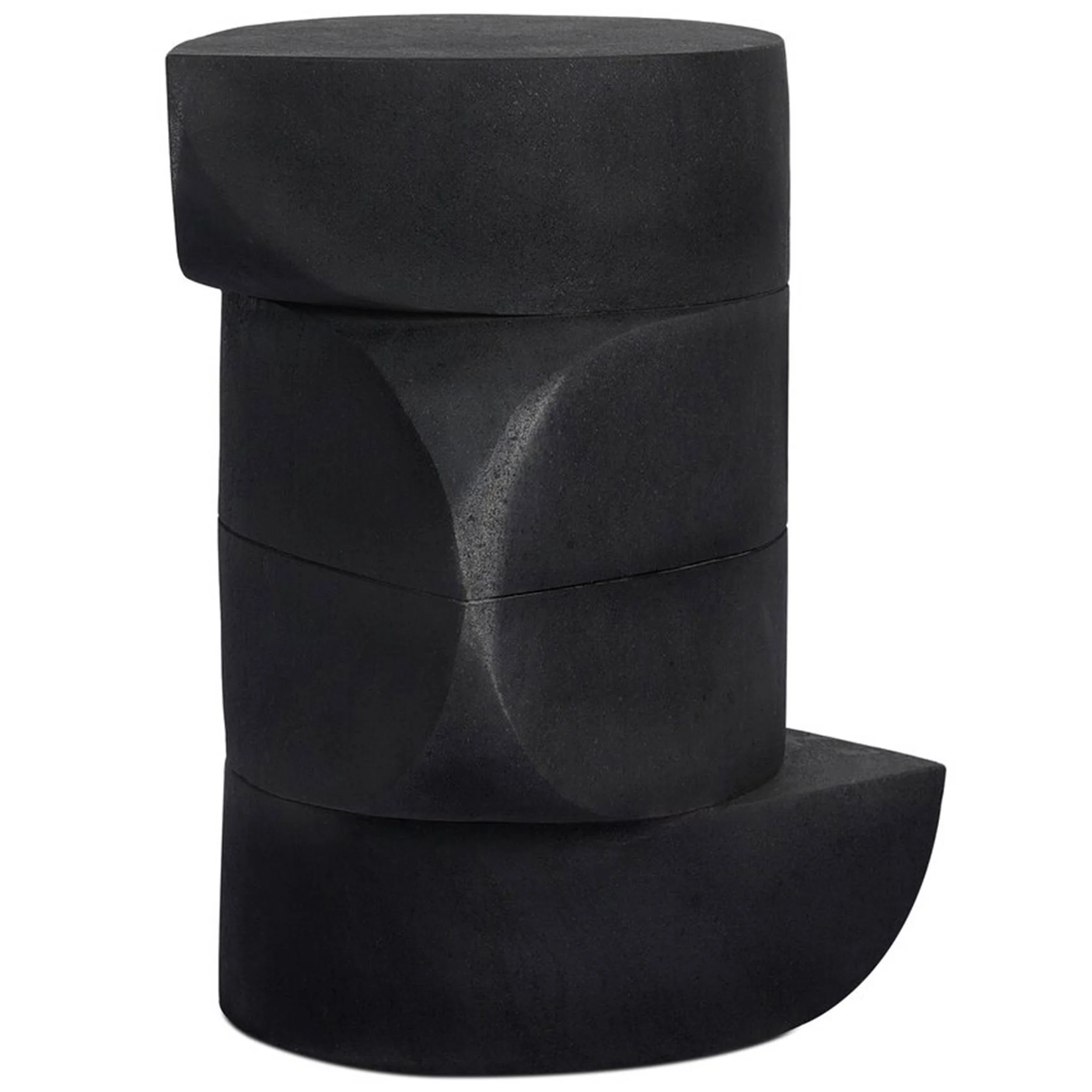 Rockie End Table, Black Lavastone by Four Hands