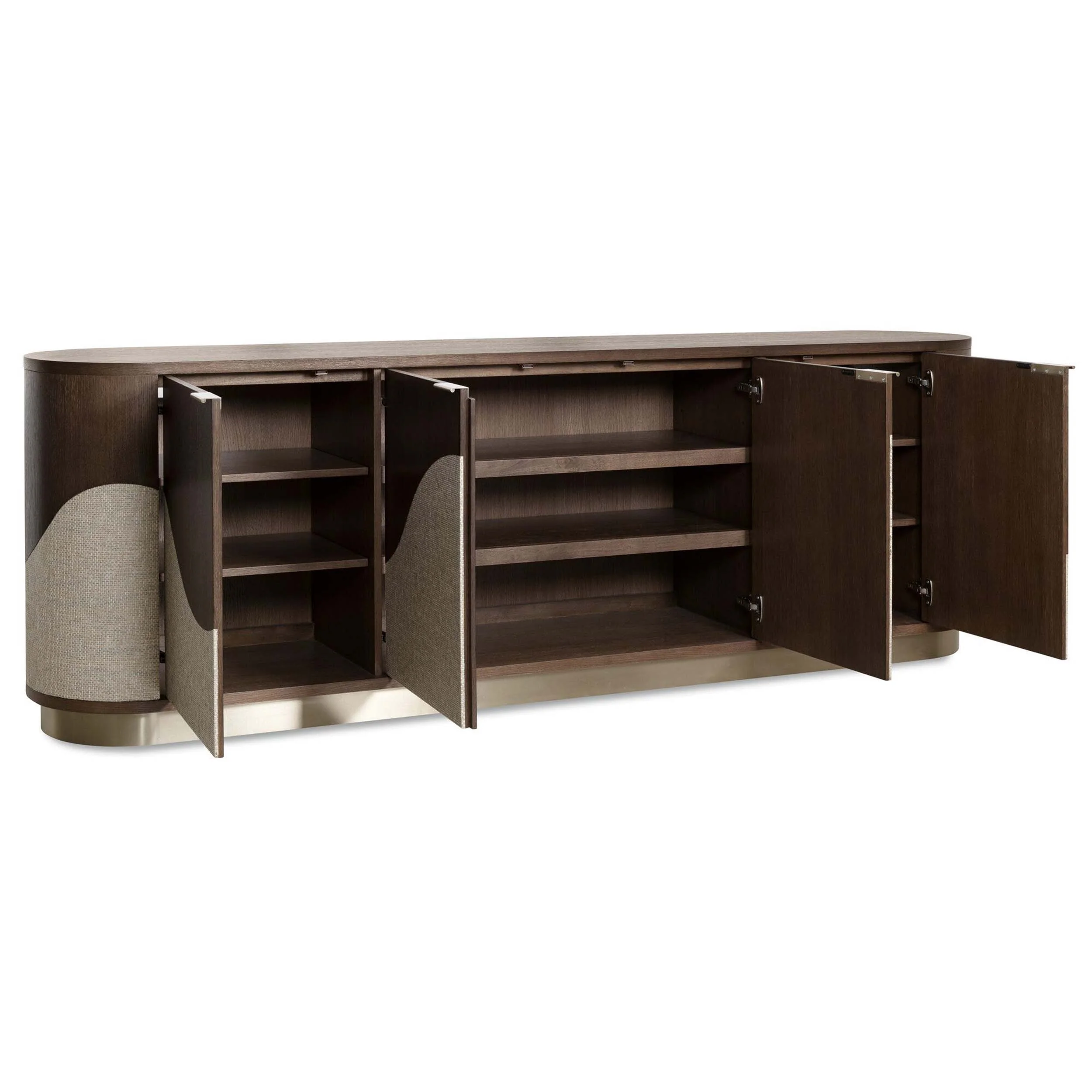 Roll With It Four-Door Credenza, Dark Oak/Champagne - Image 5