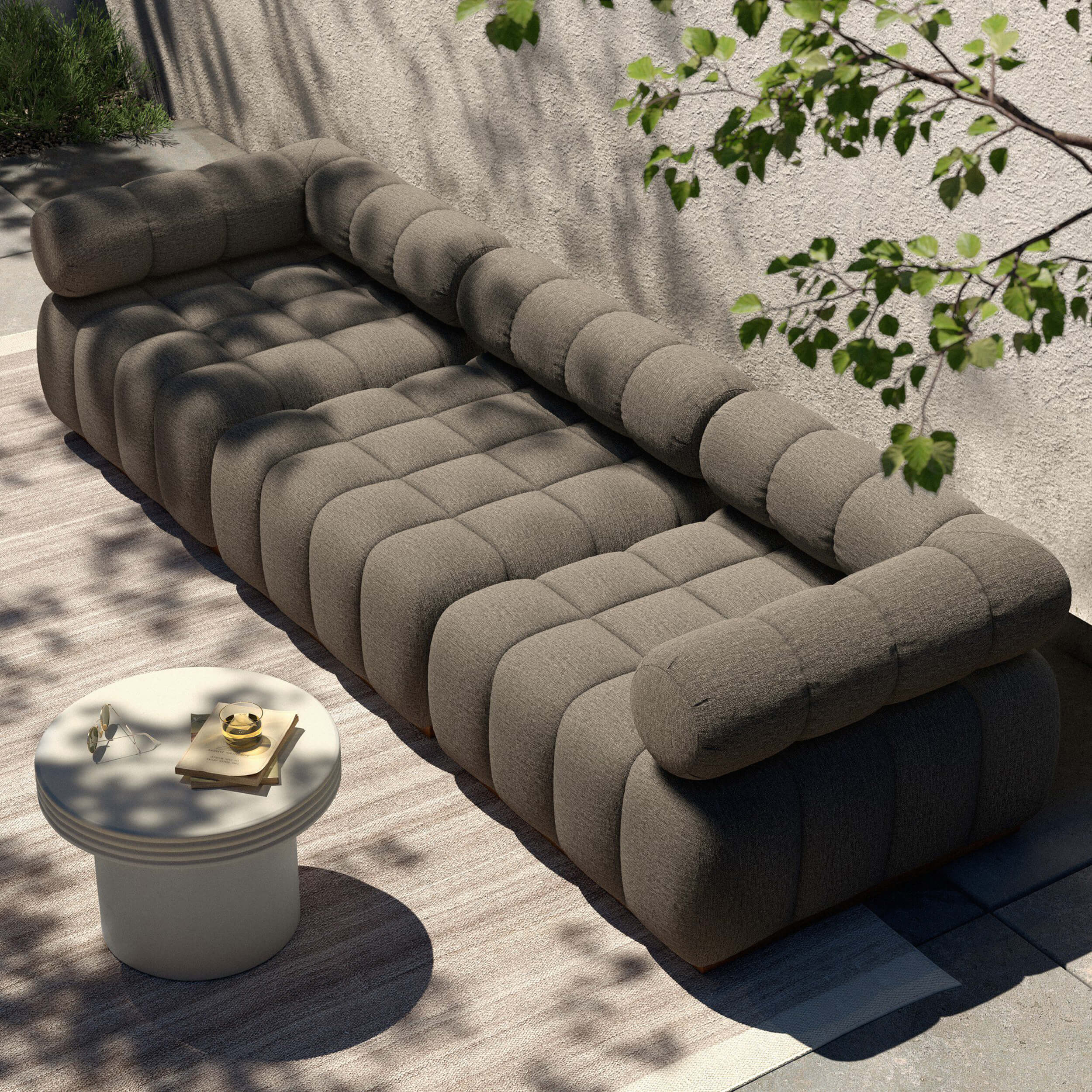 Roma 3 Piece Outdoor Sofa, Alessi Fawn by Four Hands - Image 6