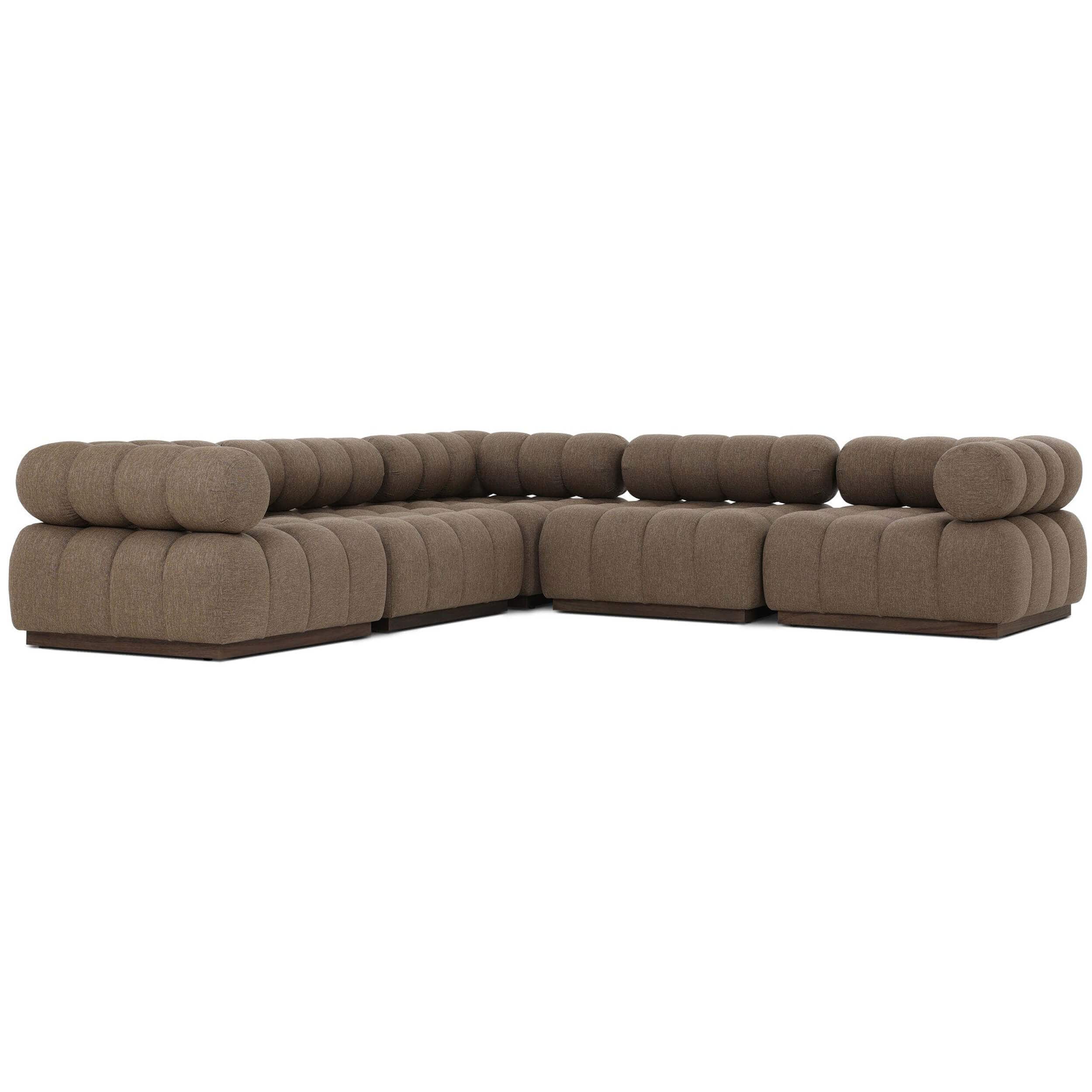 Roma 5 Piece Outdoor Sectional, Ellor Brown by Four Hands