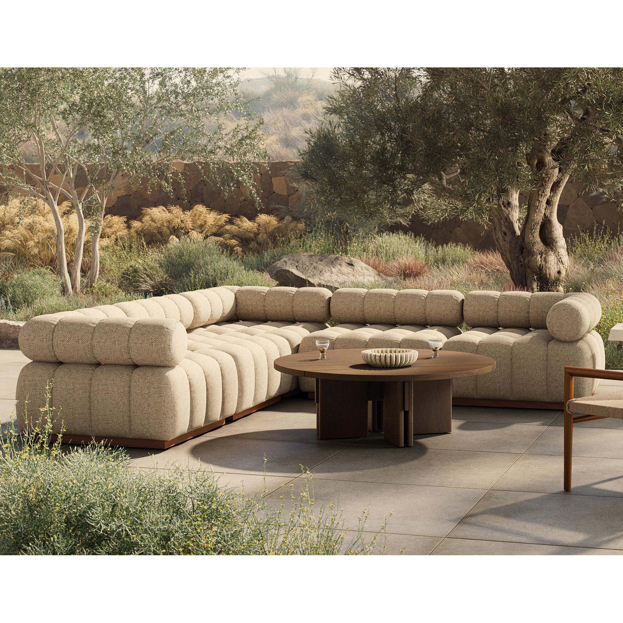 Roma 5 Piece Outdoor Sectional, Hayes Cream by Four Hands - Image 5