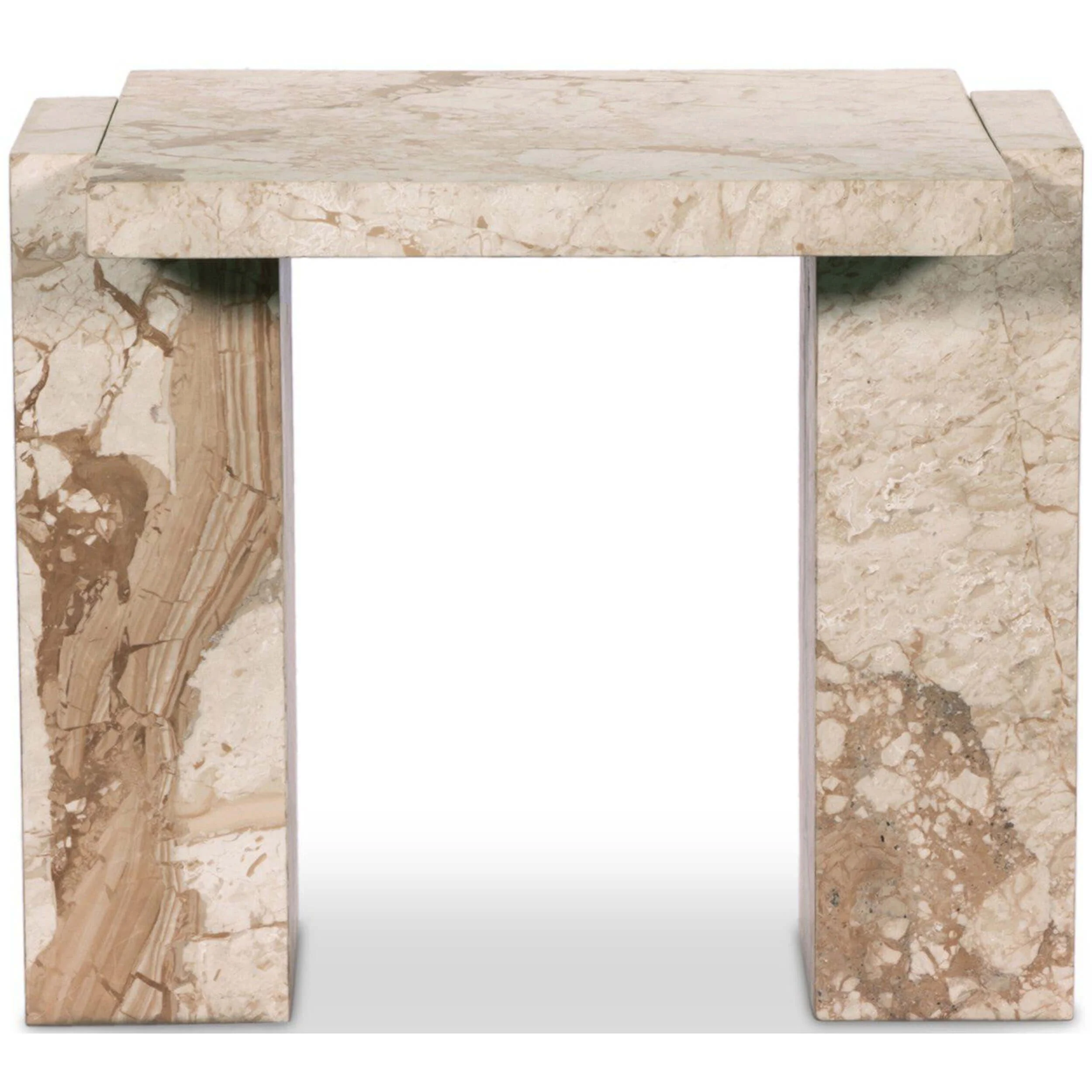 Romano End Table, Desert Taupe Marble by Four Hands - Image 2