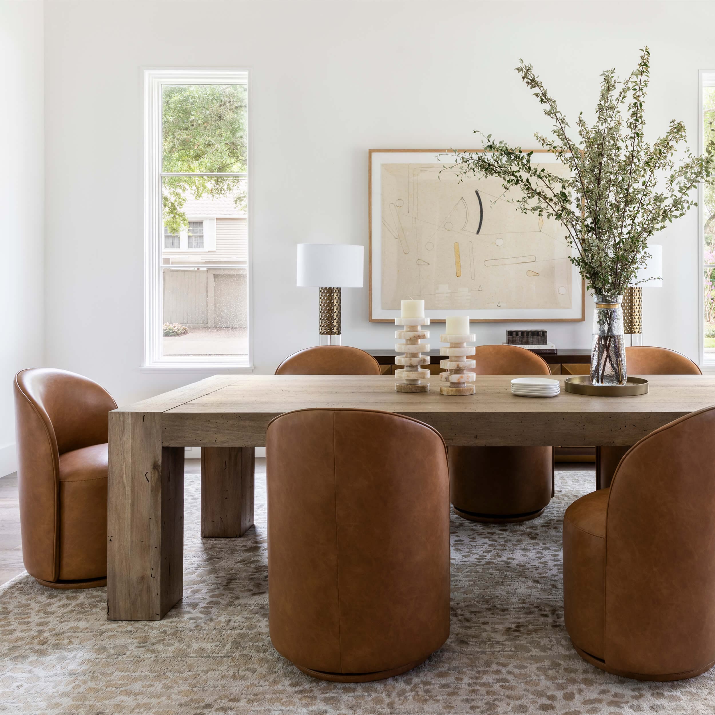 Rory Swivel Dining Chair, Copley Camel, Set of 2 - Image 6