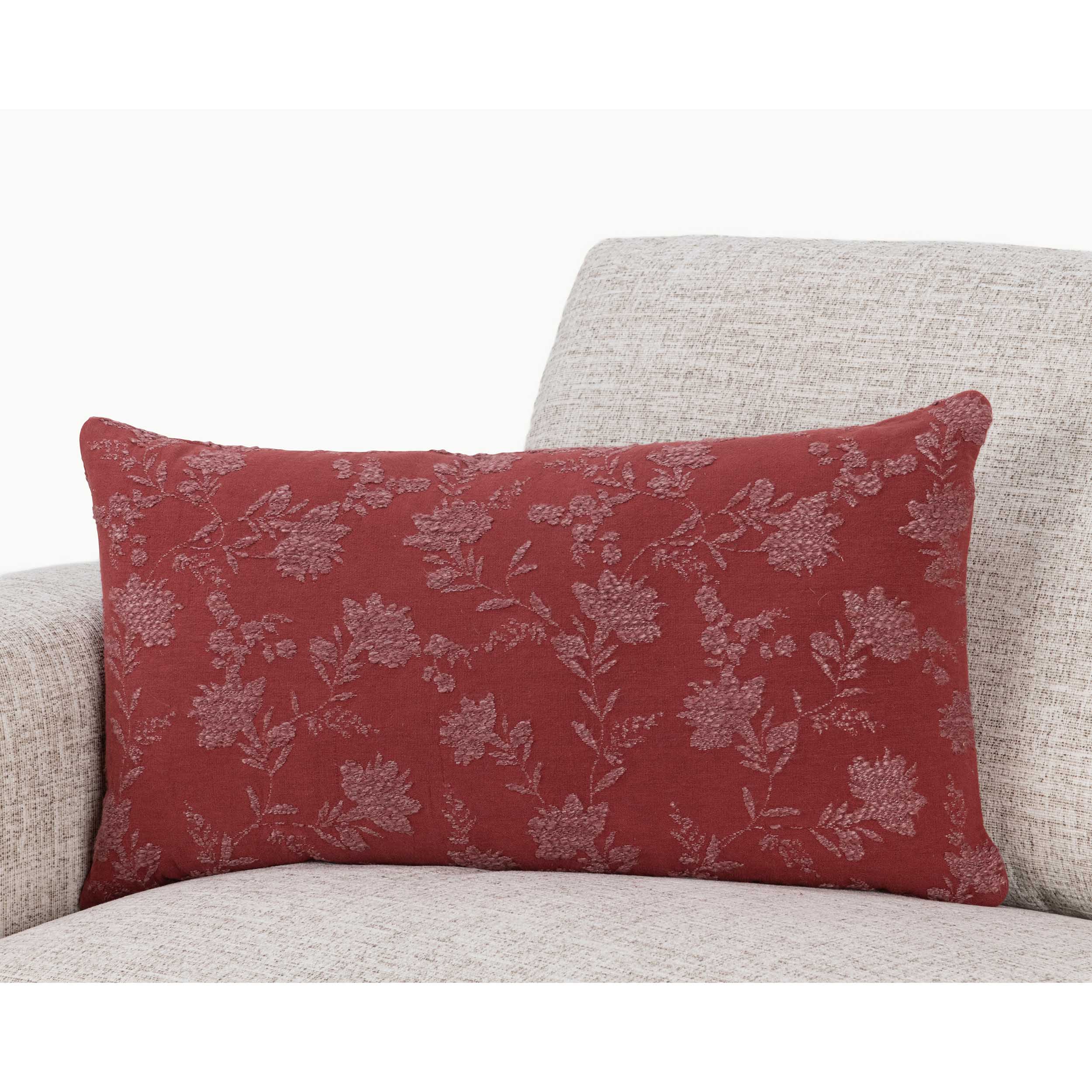 Rosecliff Lumbar Pillow, Burgundy Red - Image 5